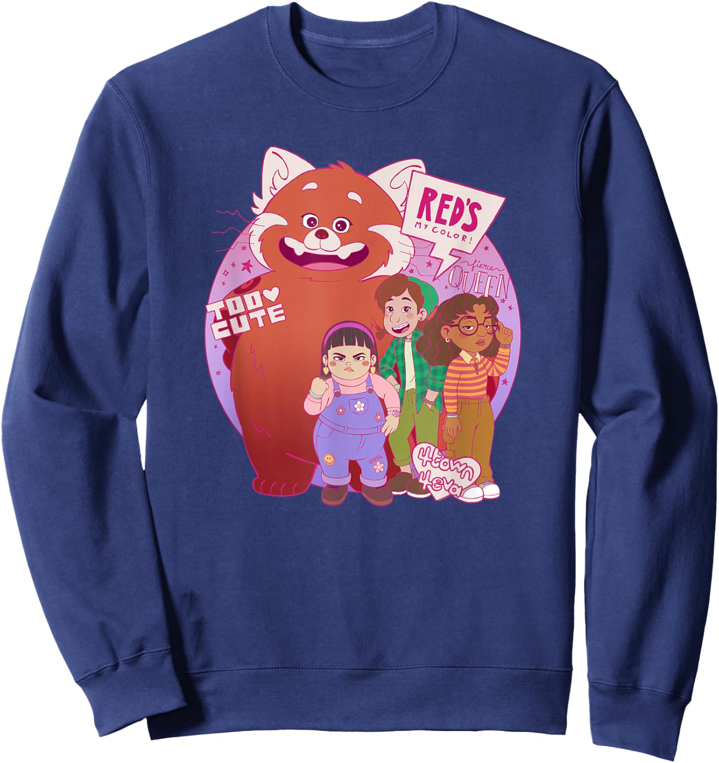 Disney Pixar Turning Red Group Shot Red's My Color Sweatshirt - Sweatshirt | Navy