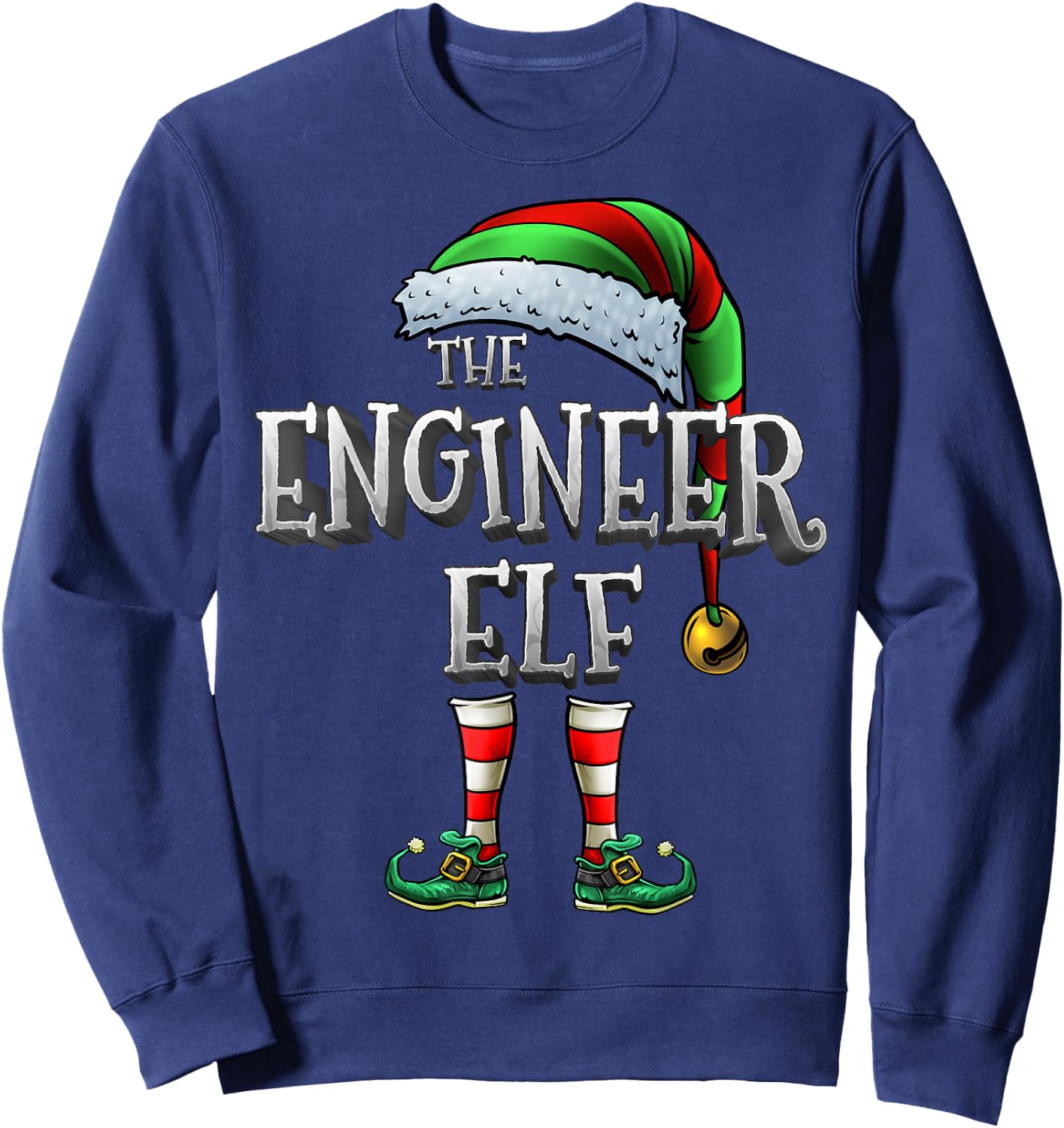 The Engineer Elf Matching Family Engineer Christmas Elf Sweatshirt - Sweatshirt | Navy