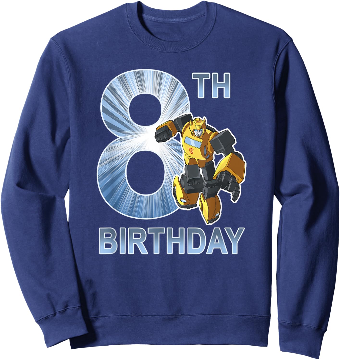 Transformers Bumblebee 8th Birthday Light Shine Fill Poster Sweatshirt - Sweatshirt | Navy