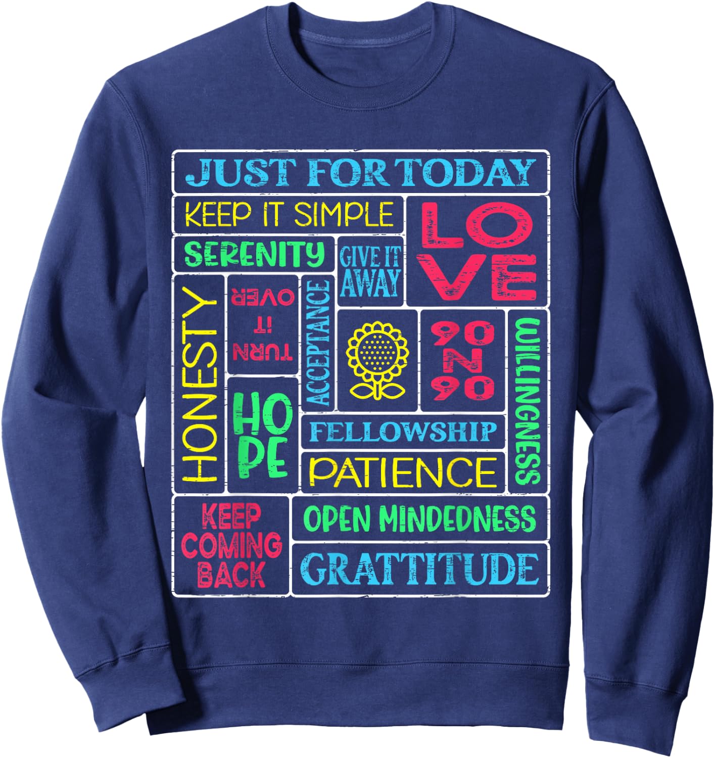 Spiritual Narcotics Anonymous Garden Sweatshirt - Sweatshirt | Navy