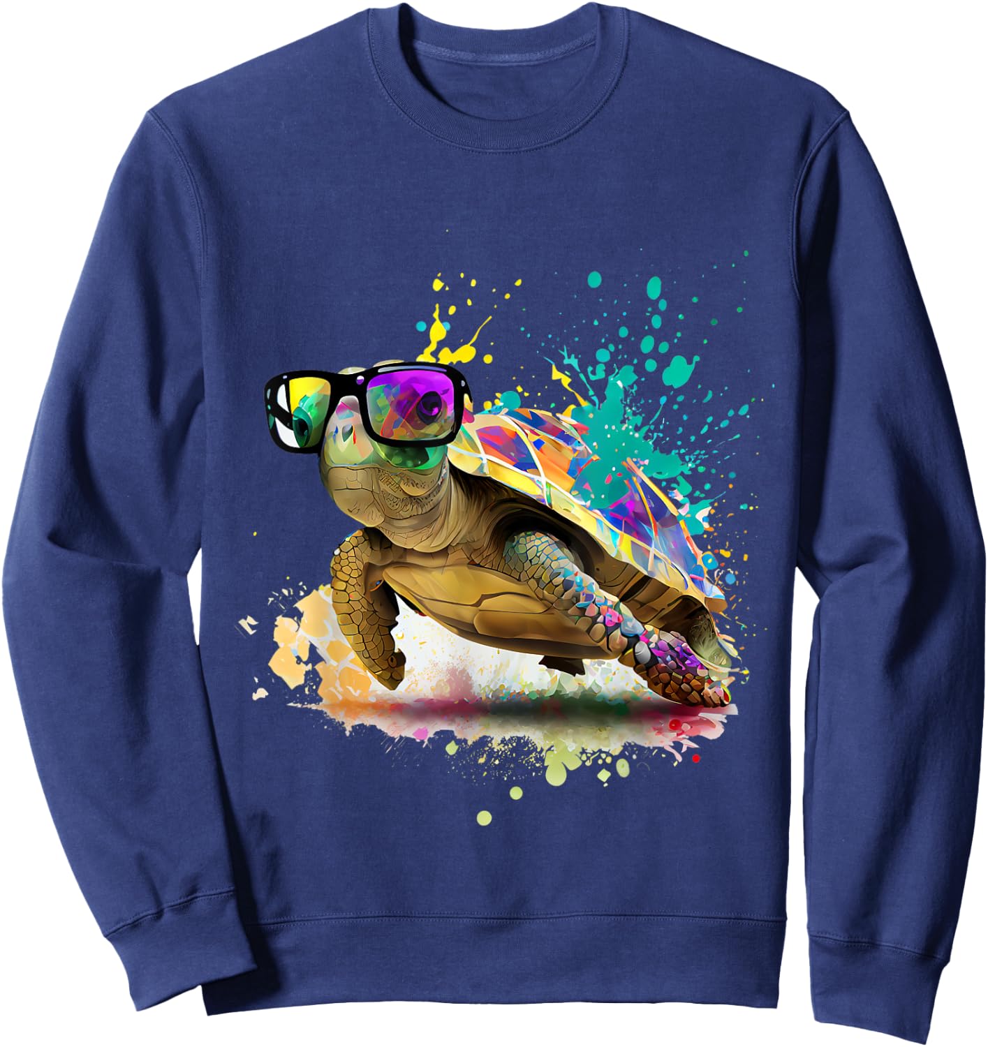 Turtle sunglasses vacation costume ocean lover pet Sweatshirt - Sweatshirt | Navy