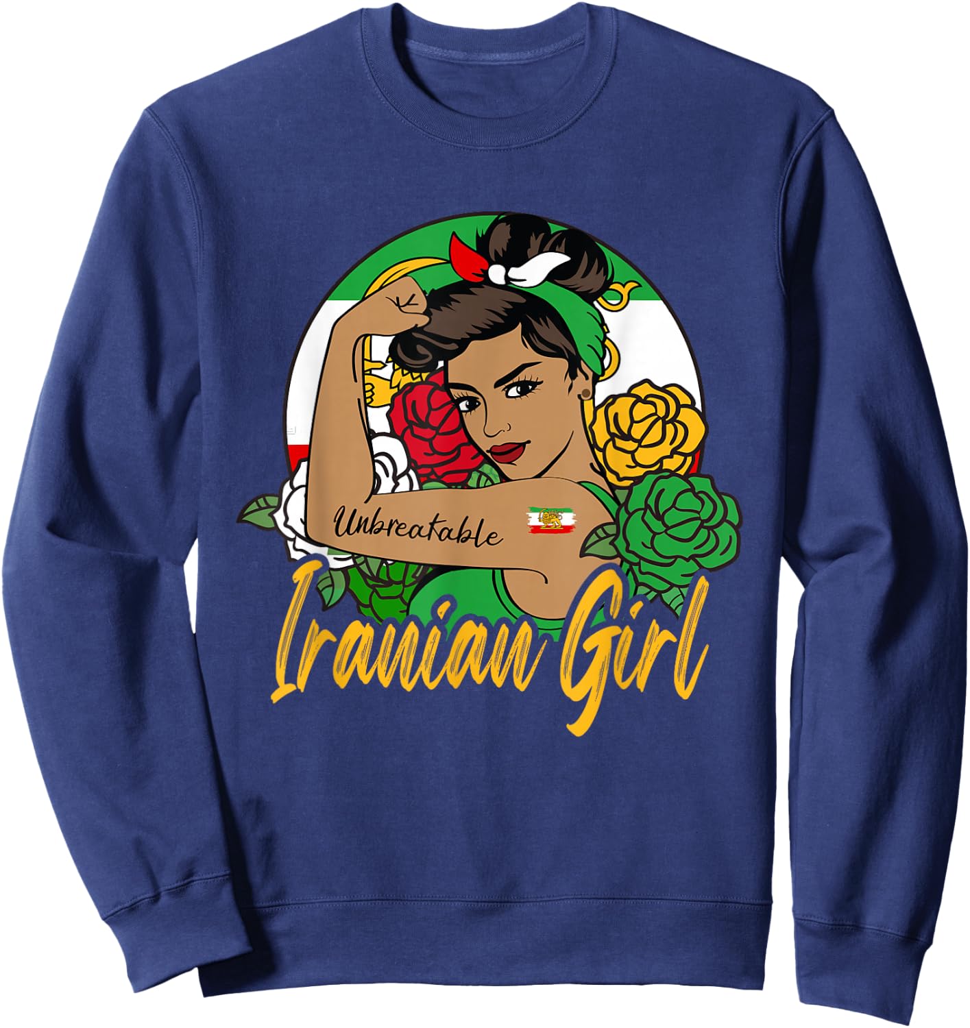 Iran Iranian For Girl Flag Lion Persian Sweatshirt - Sweatshirt | Navy