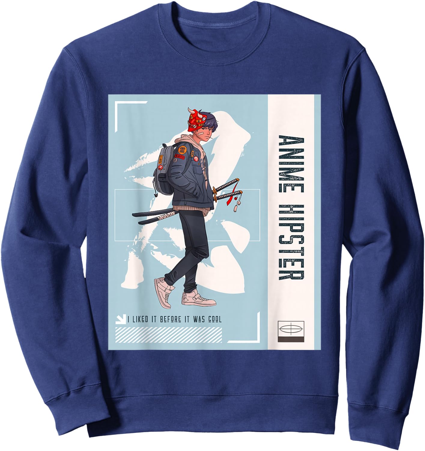 Anime Hipster Sweatshirt - Sweatshirt | Navy