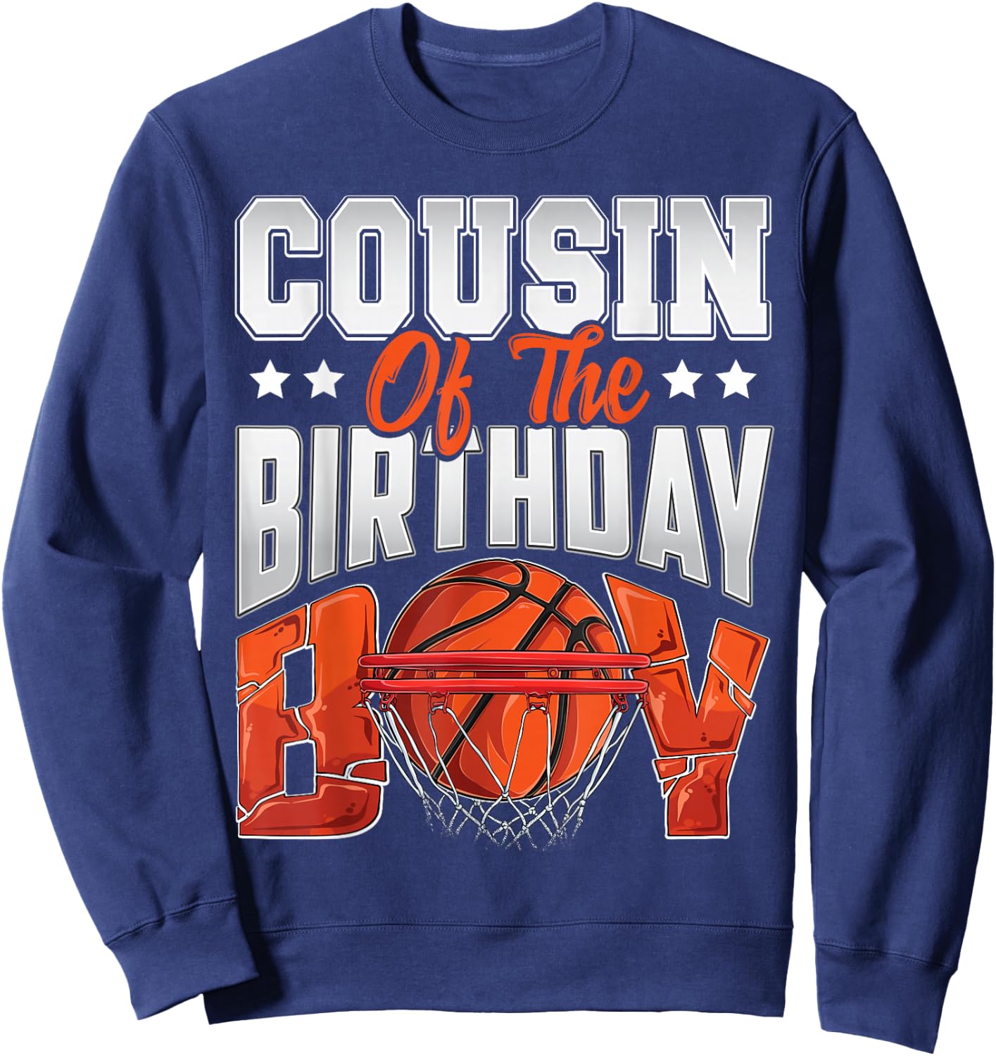 Cousin basketball birthday Boy Family Baller b-day Party Sweatshirt - Sweatshirt | Navy