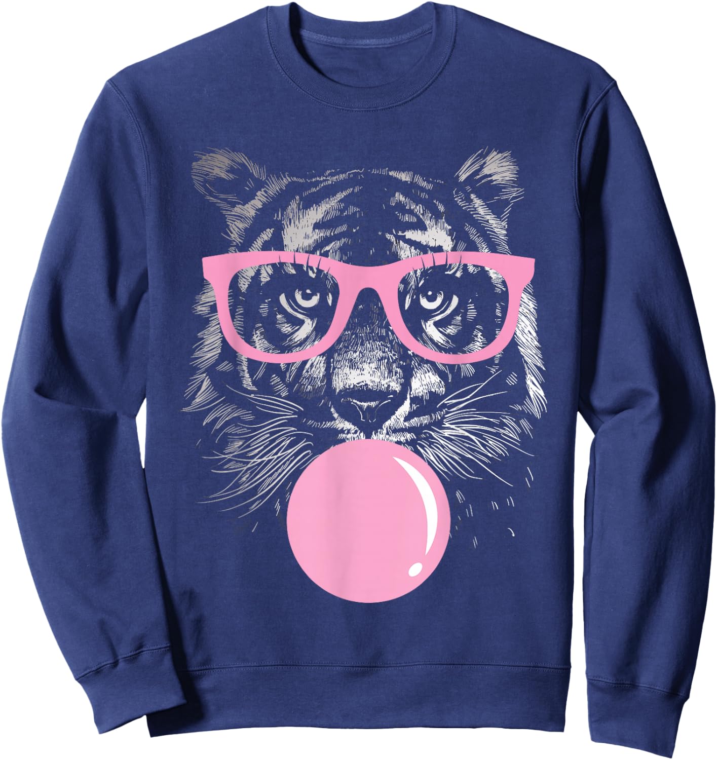 Tiger Women Tiger Face Wild Animal Cute Tiger Shirt Women Sweatshirt - Sweatshirt | Navy