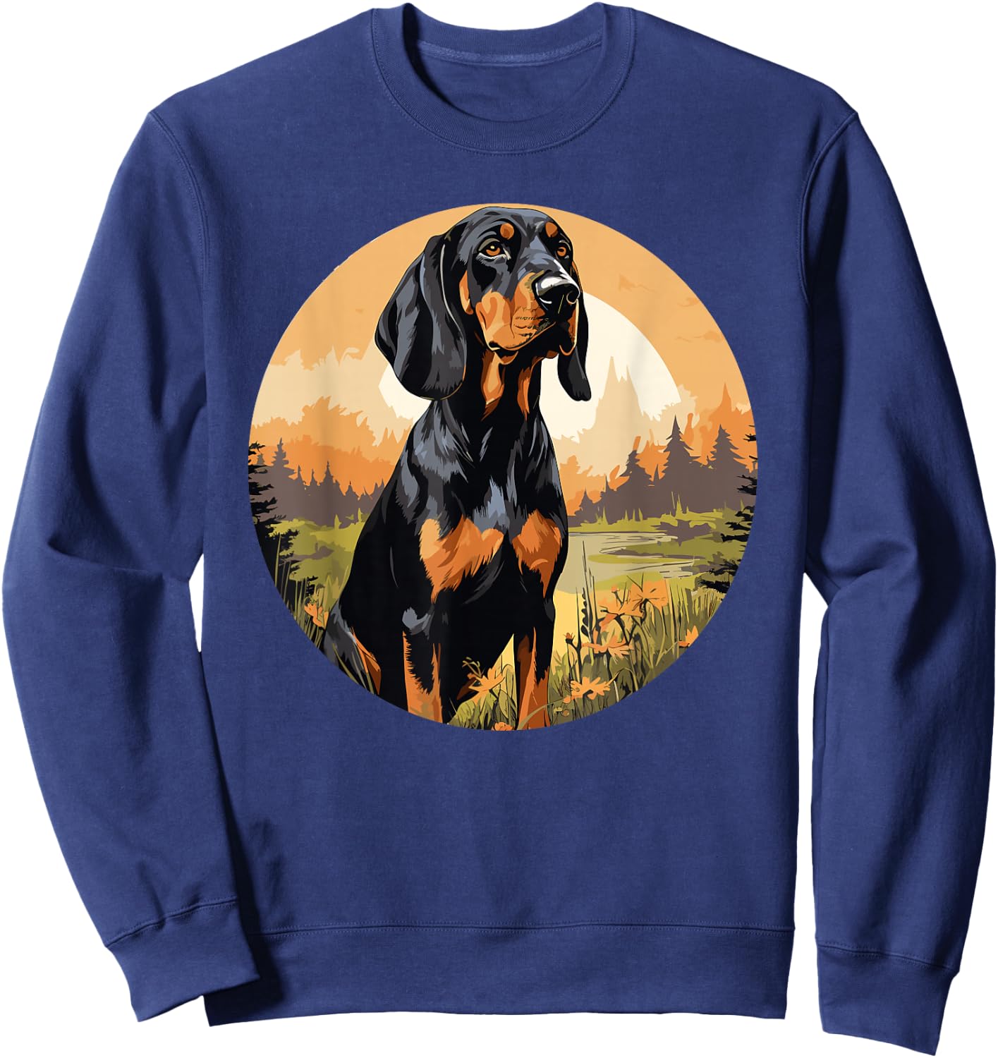 Black and Tan Coonhound Dog Black and Tan Coonhound Sweatshirt - Sweatshirt | Navy