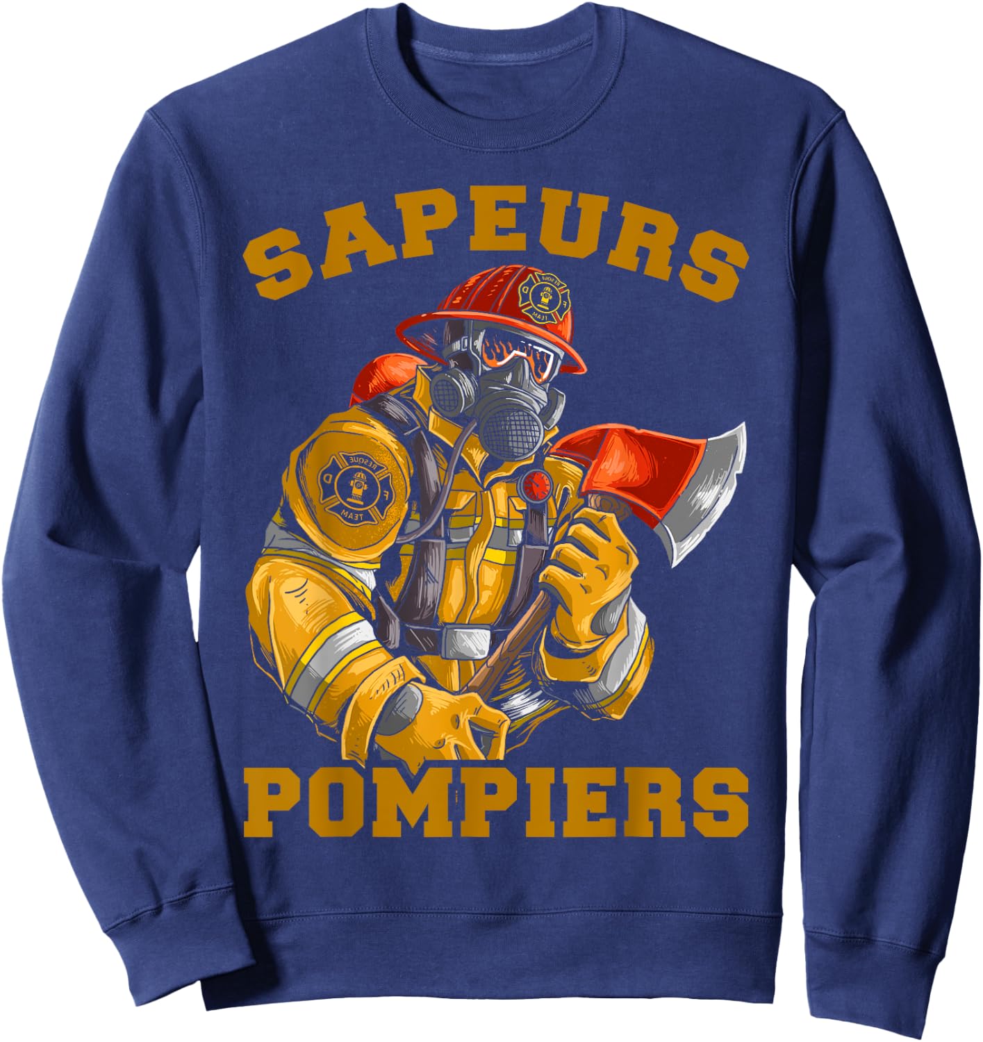 Fireman Sapeur Hero Save Life Extinguishing Fire Brigade Sweatshirt - Sweatshirt | Navy