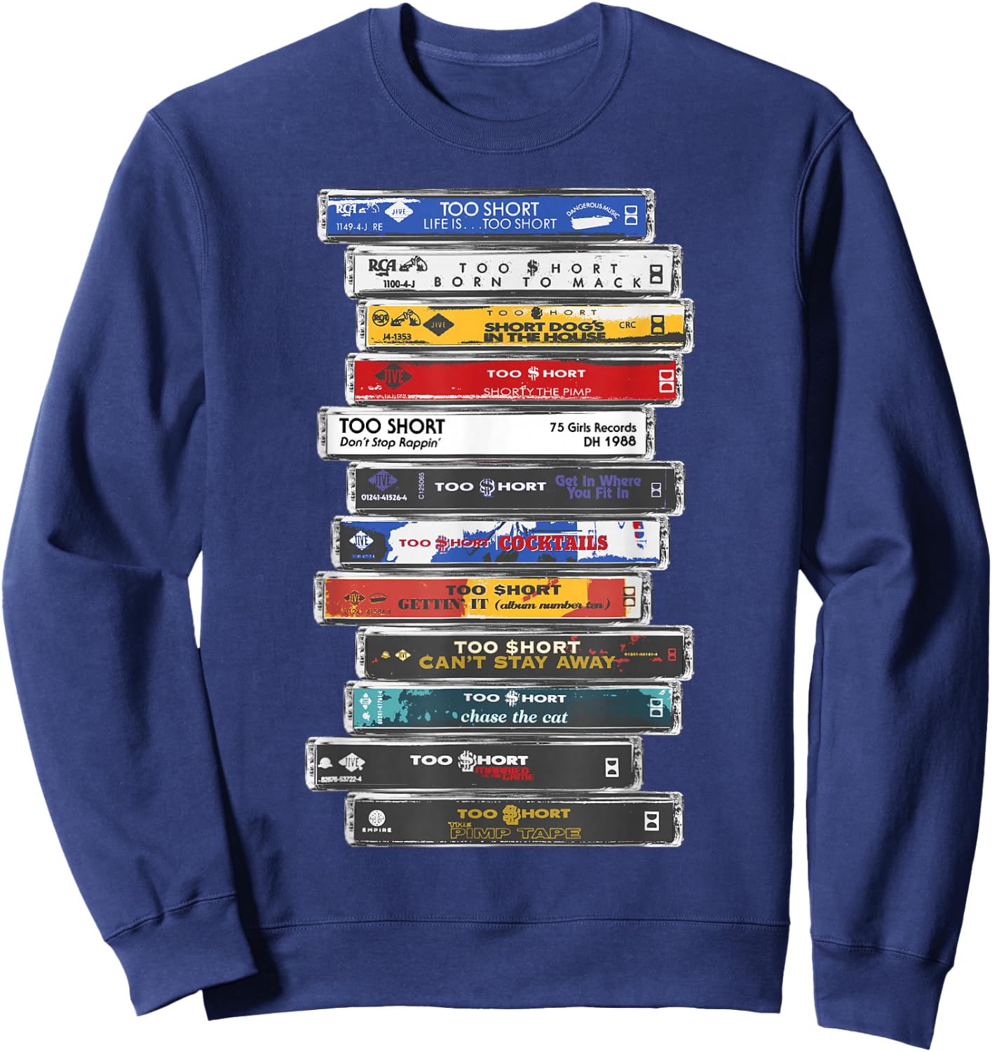 Too Short - Cassette Stack Sweatshirt - Sweatshirt | Navy