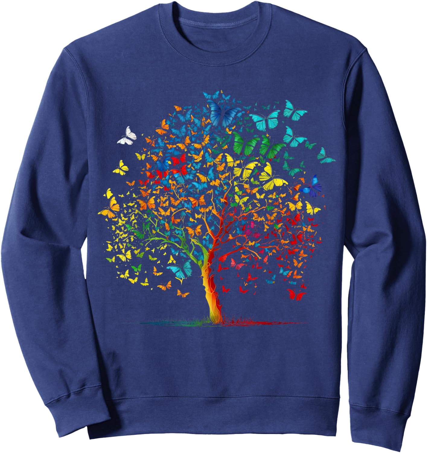 Butterfly Tree funny butterfly Sweatshirt - Sweatshirt | Navy