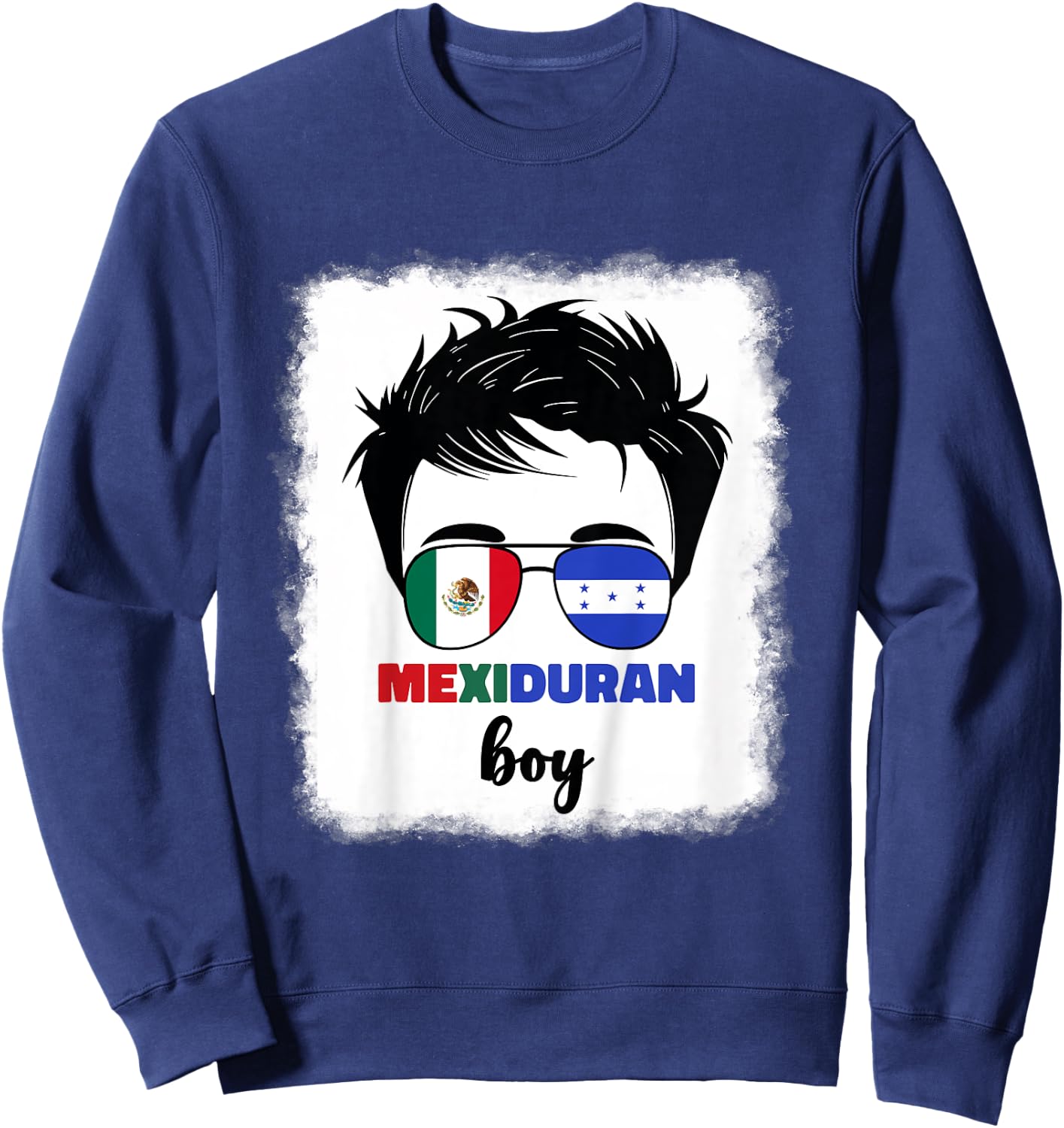 Kids Half Mexican And Honduran Mexico Honduras Flag Boys Boy Kids Sweatshirt - Sweatshirt | Navy