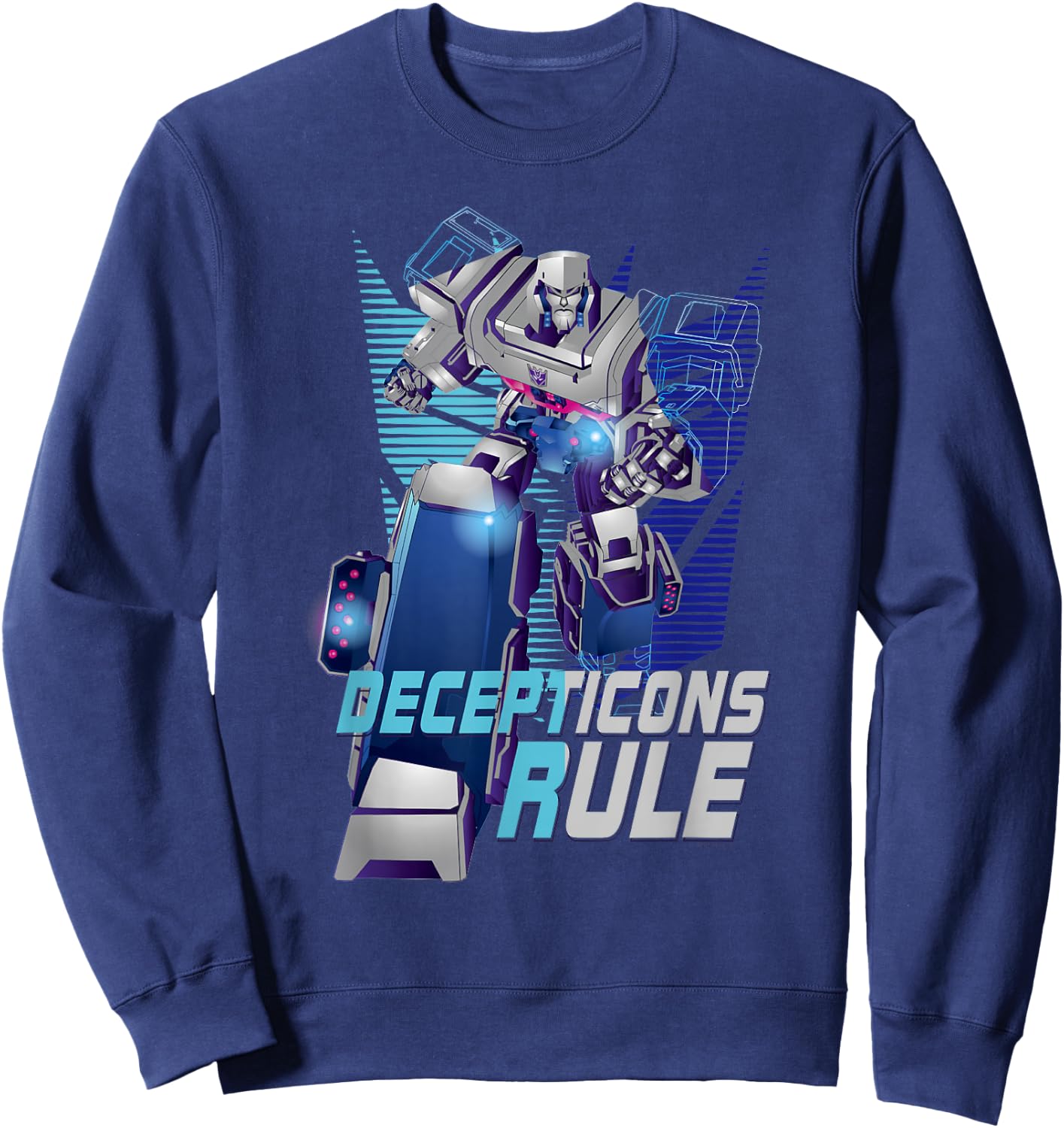 Transformers Megatron Decepticons Rule Epic Logo Sweatshirt - Sweatshirt | Navy