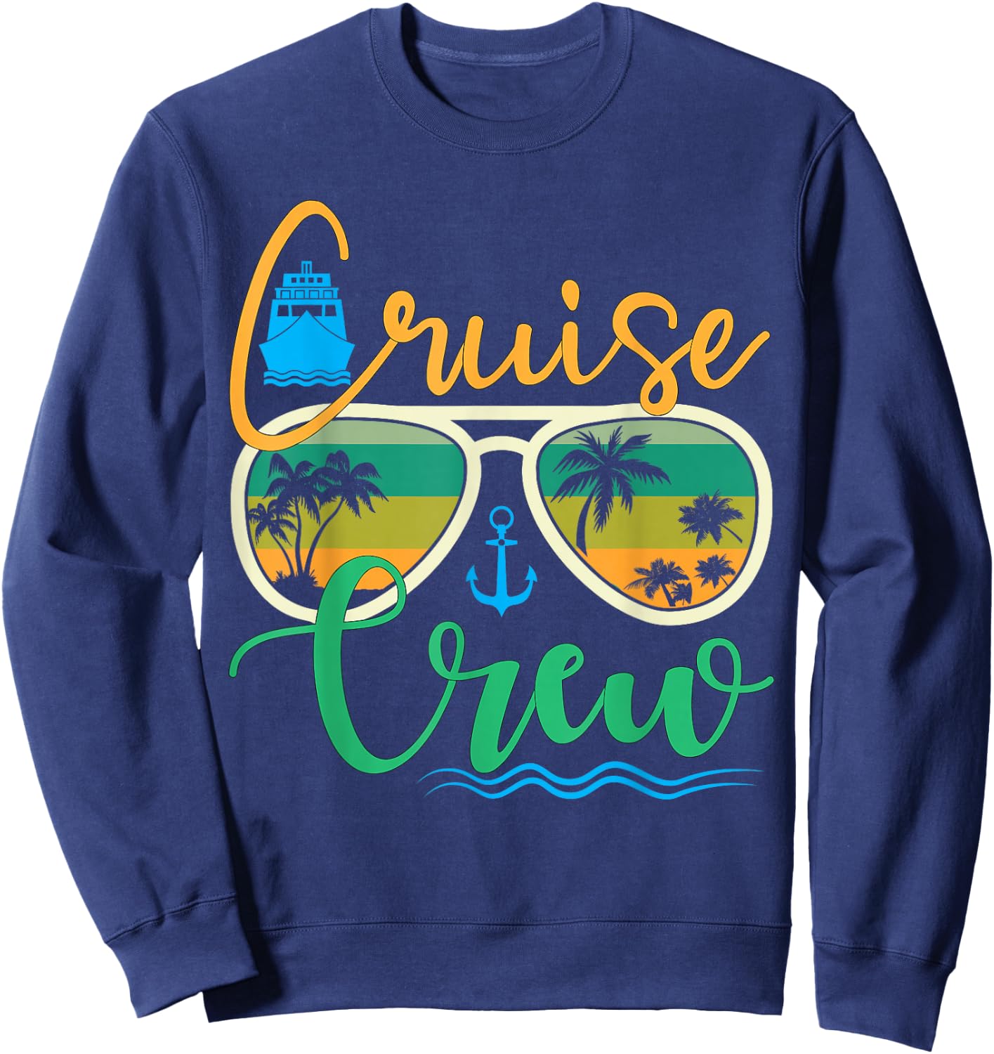 Cruise Crew 2025 Family Vacation Beach Matching Groupe Sweatshirt - Sweatshirt | Navy