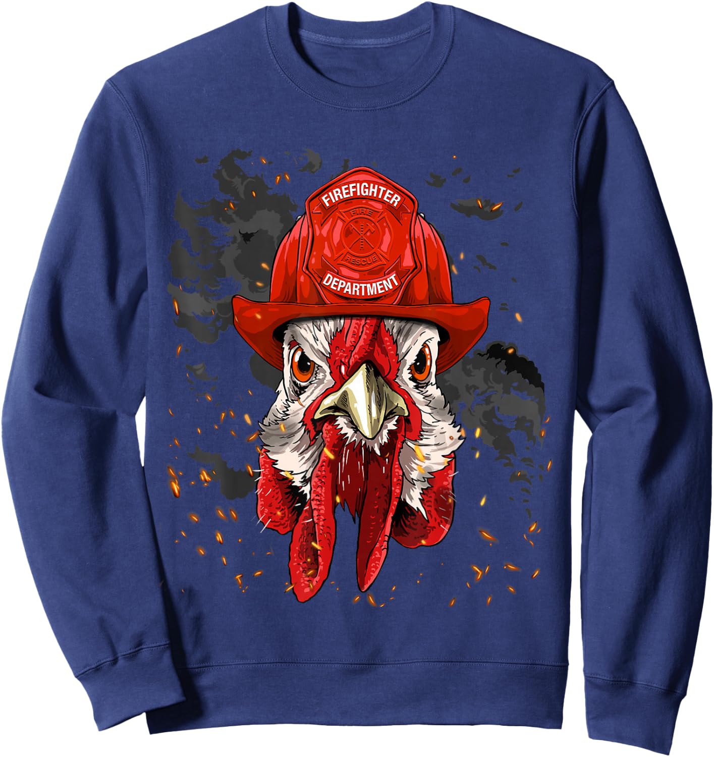 Firefighter Chicken Fire Department Fireman Chicken Lover Sweatshirt - Sweatshirt | Navy