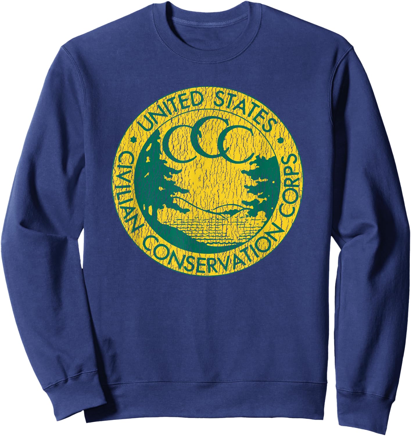 Civilian Conservation Corps CCC Logo Retro Distressed 1930s Sweatshirt - Sweatshirt | Navy