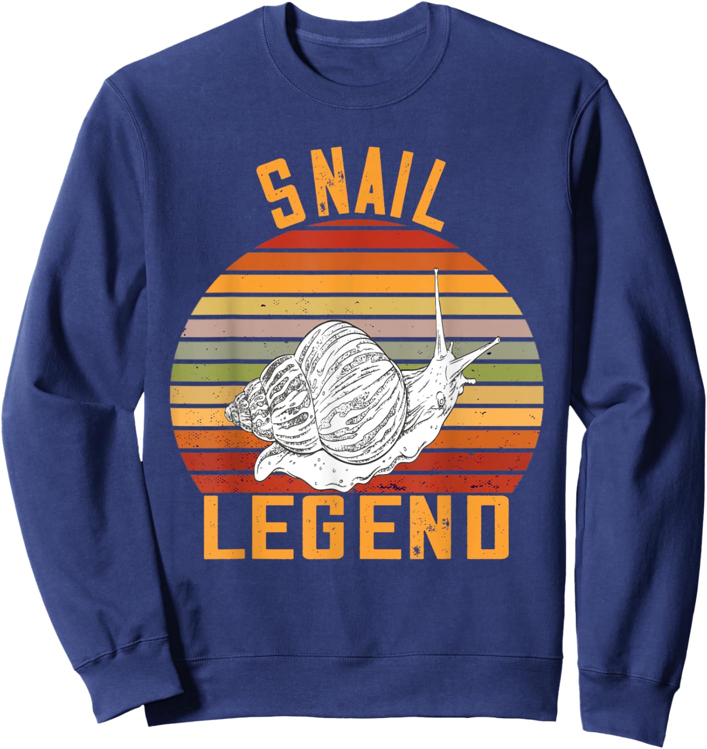 Retro Snail Legend Snails Lover Mollusk Snail Shell Sweatshirt - Sweatshirt | Navy