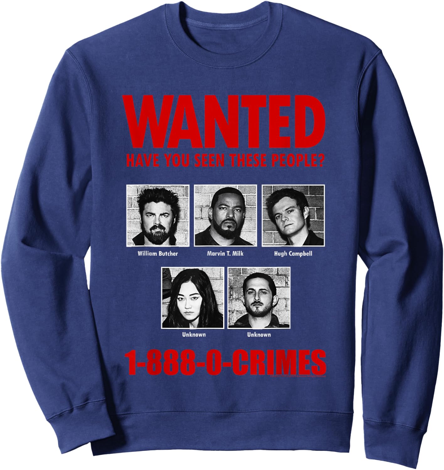 The Boys Anti-Supe Wanted Poster Sweatshirt - Sweatshirt | Navy