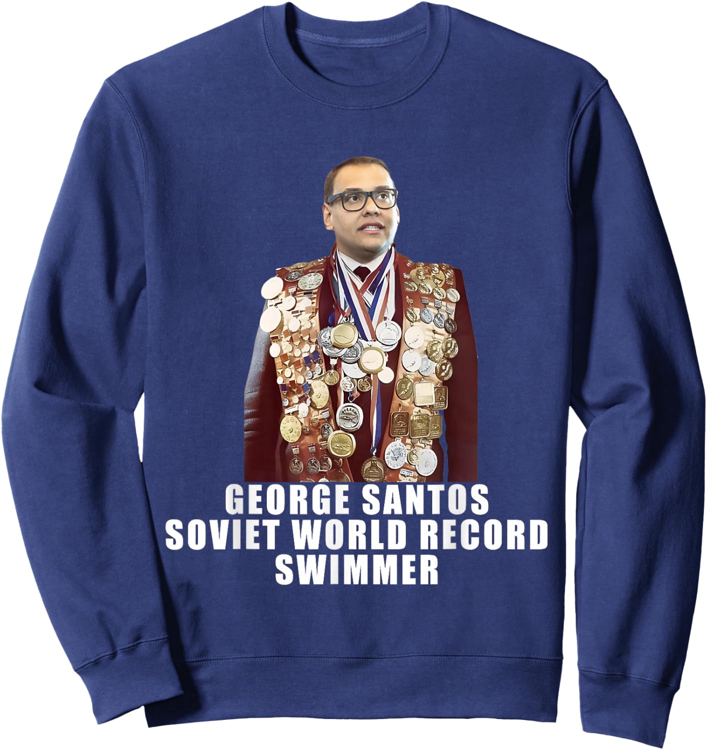 George Santos | World Record Swimmer Sweatshirt - Sweatshirt | Navy