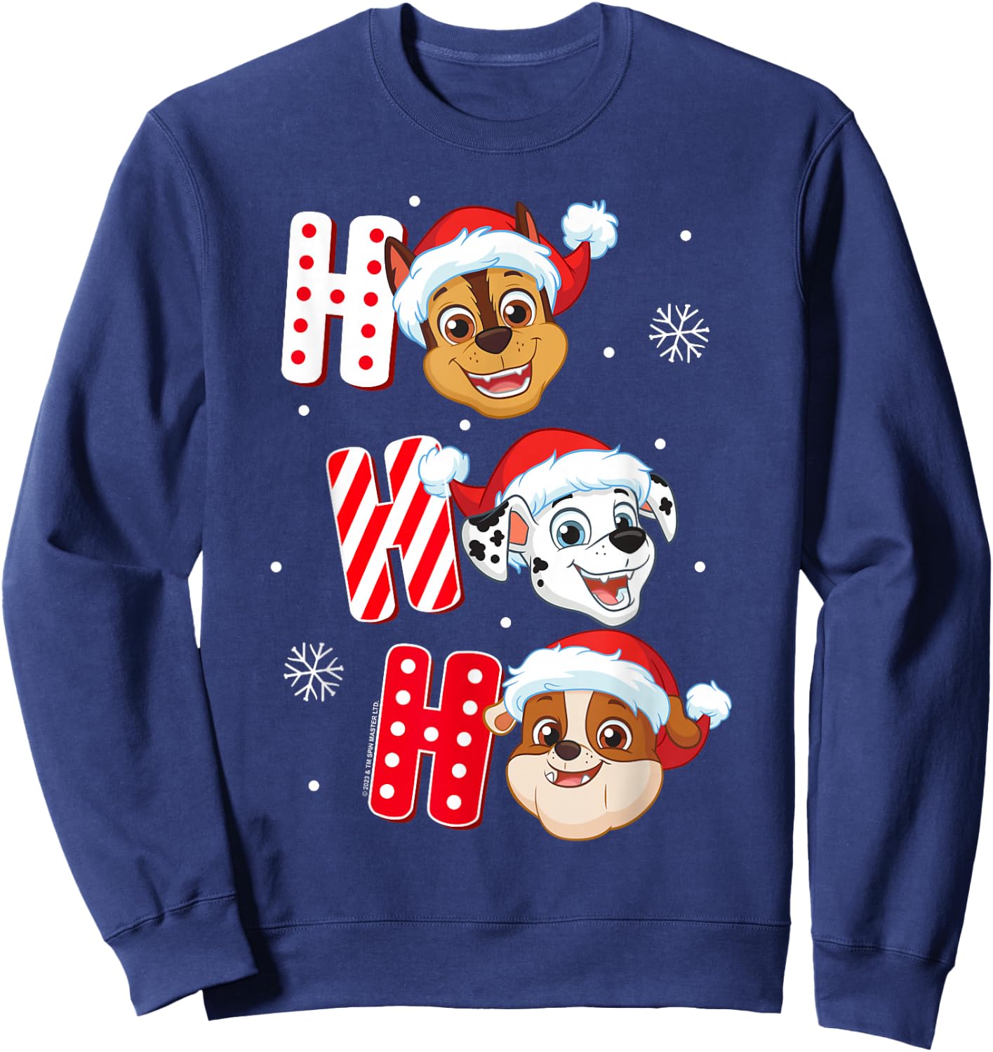 Paw Patrol Chase Marshall Rubble Christmas Santa Hats Sweatshirt - Sweatshirt | Navy