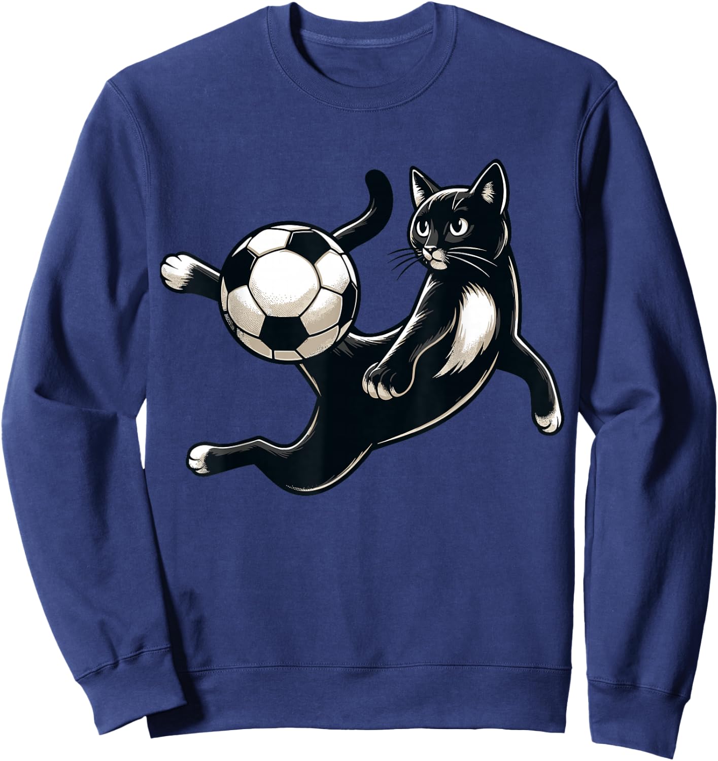 Black Cat Bicycle Kick - Soccer Fans Women Men Kids Sweatshirt - Sweatshirt | Navy