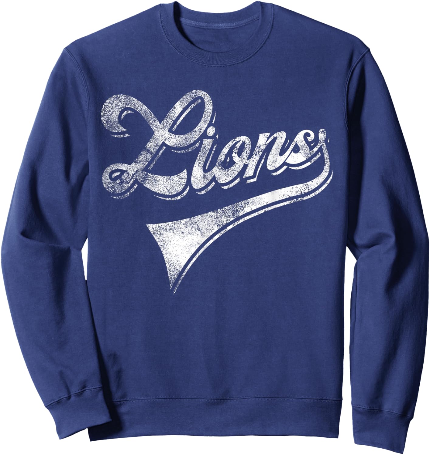 Lions School Sports Fan Team Spirit Mascot Vintage Sweatshirt - Sweatshirt | Navy