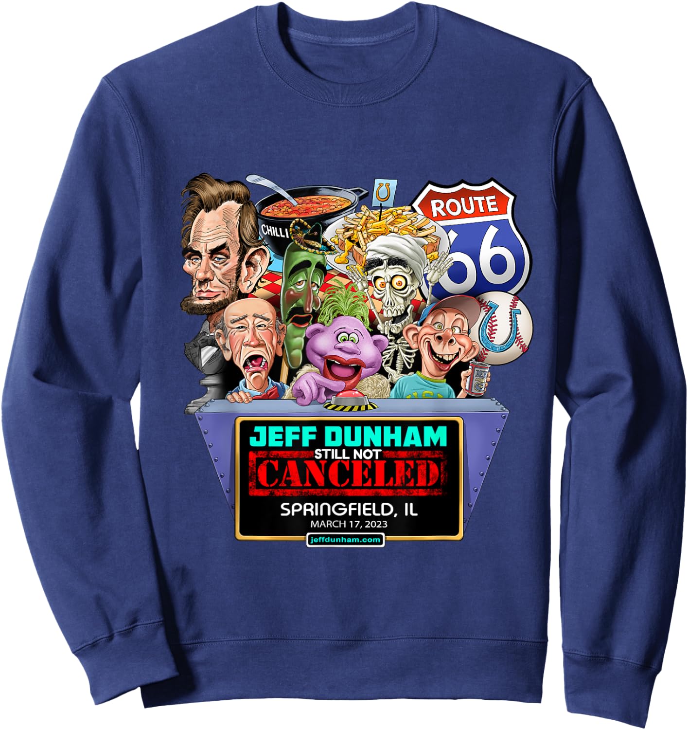 Jeff Dunham Springfield, IL (2023) Sweatshirt - Sweatshirt | Navy