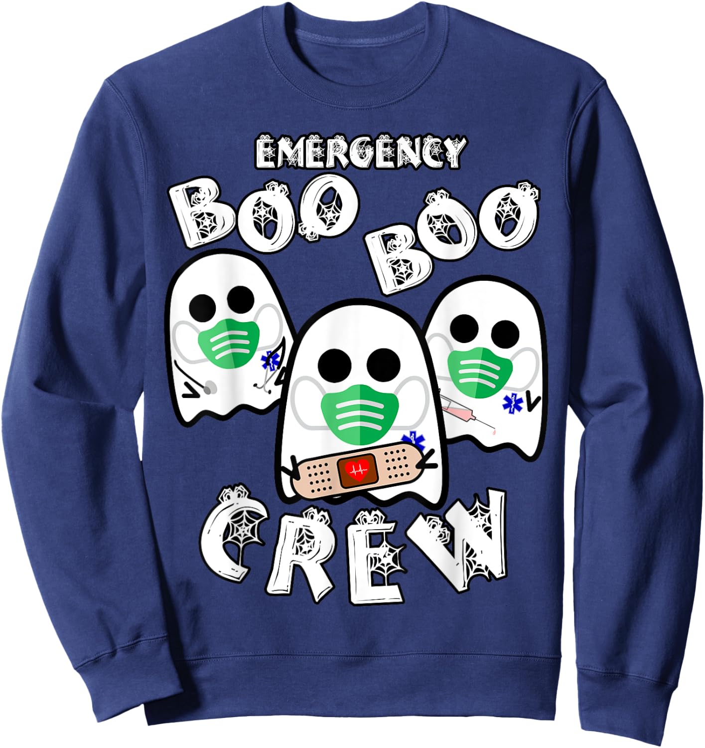 Emergency Boo Boo Crew - Funny Medical Halloween Sweatshirt - Sweatshirt | Navy