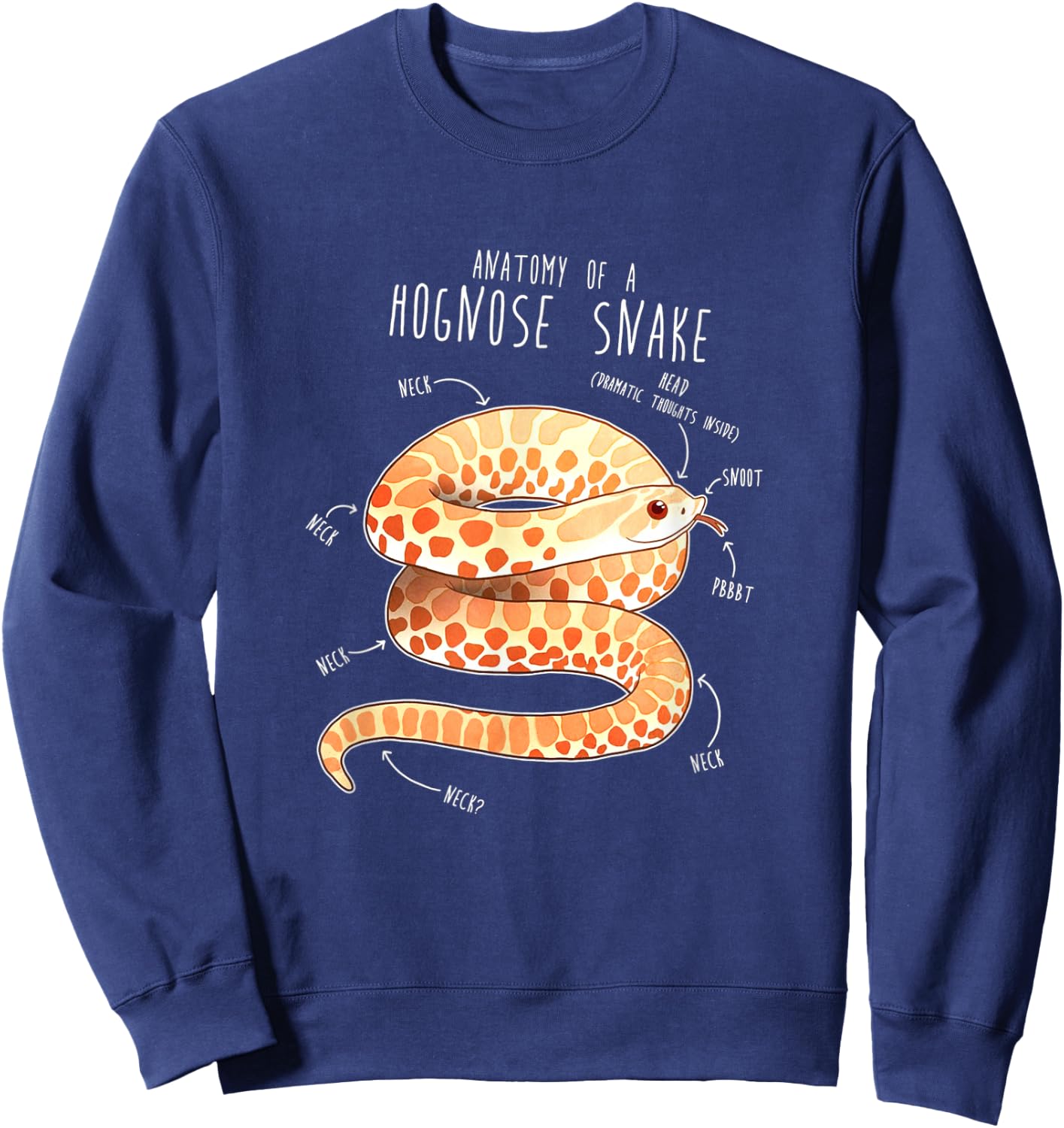 Anatomy of Albino Hognose Snake Sweatshirt - Sweatshirt | Navy