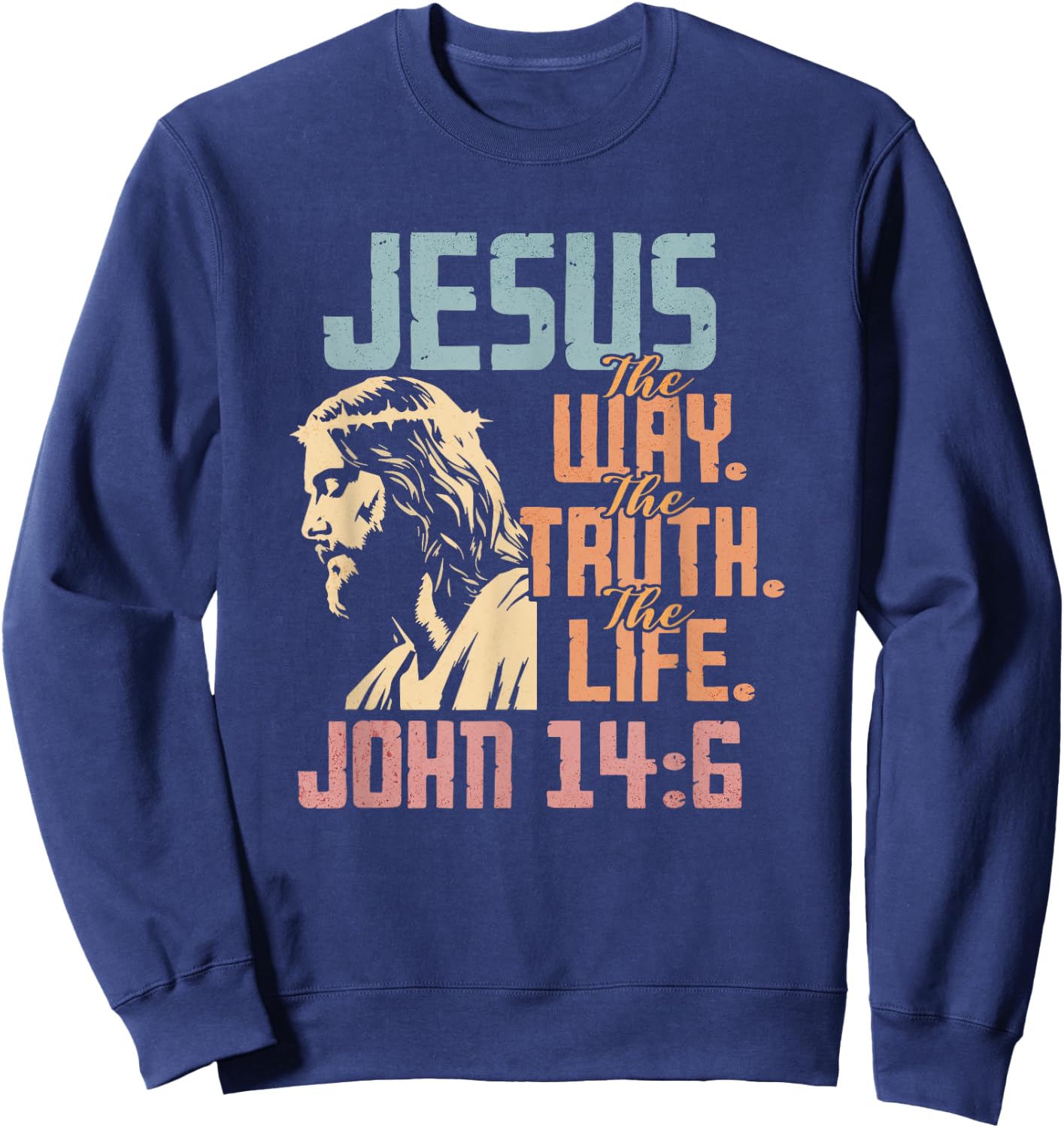 Jesus Men Women Kids Fun Christian Bible Faith Jesus Sweatshirt - Sweatshirt | Navy
