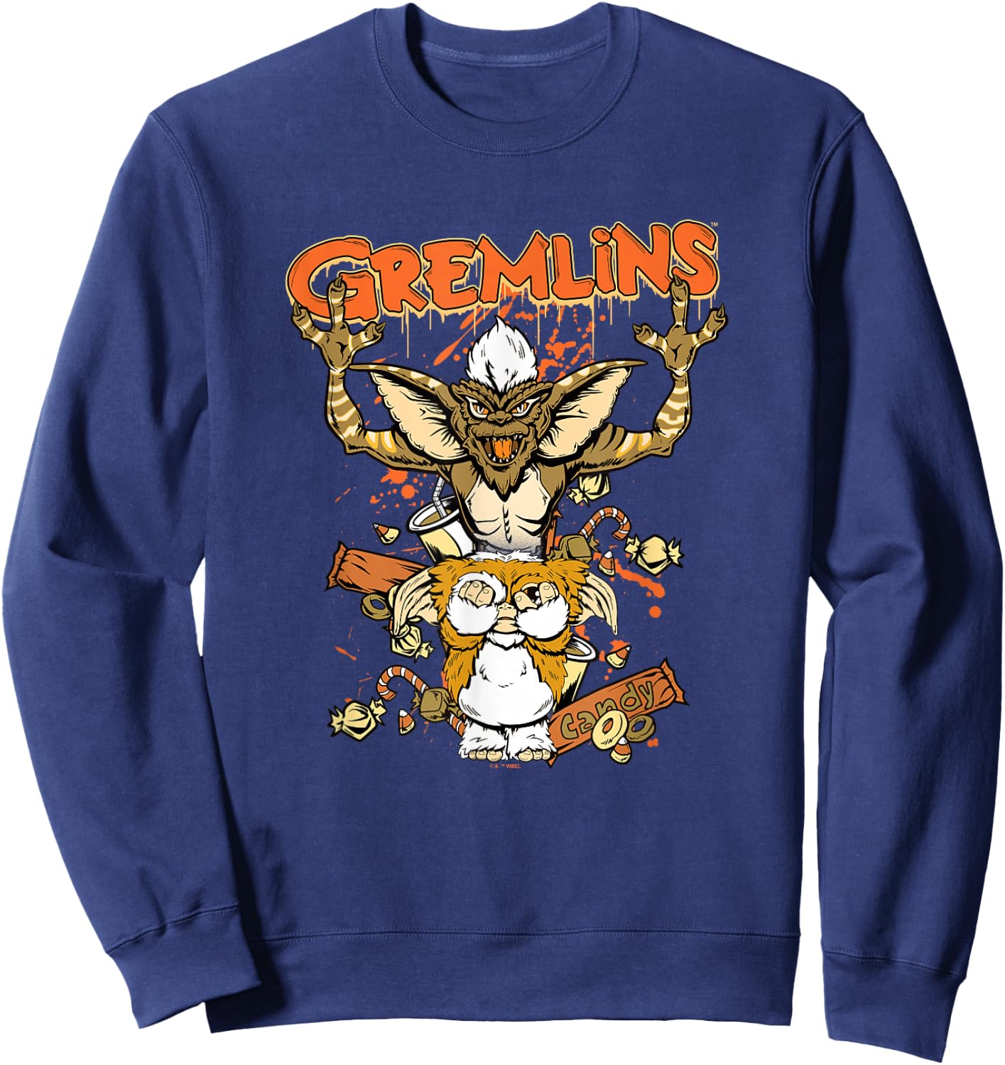 Gremlins Halloween Gizmo Candy Change Crunch Sweatshirt - Sweatshirt | Navy