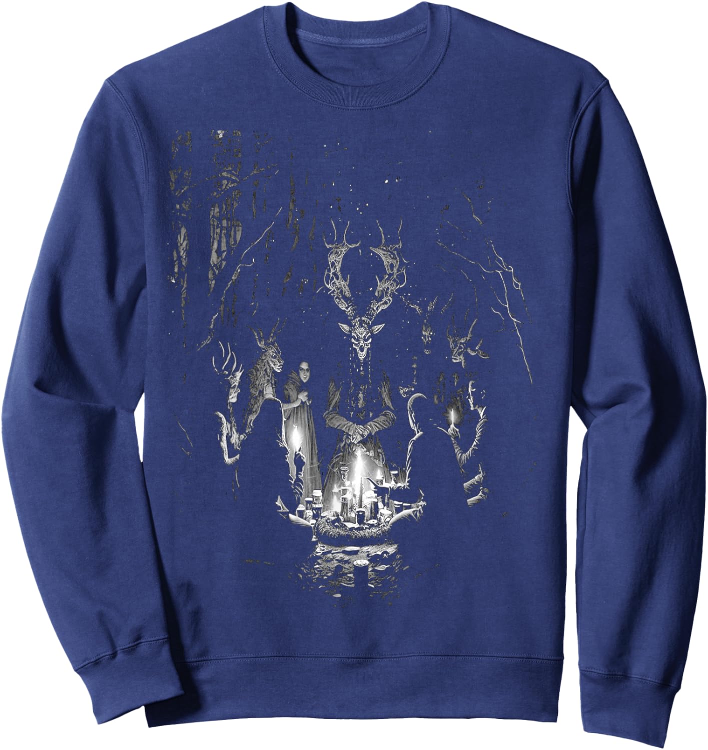 Witches Rituals with Baphomet Occult Witch Gothic Pagan Goth Sweatshirt - Sweatshirt | Navy