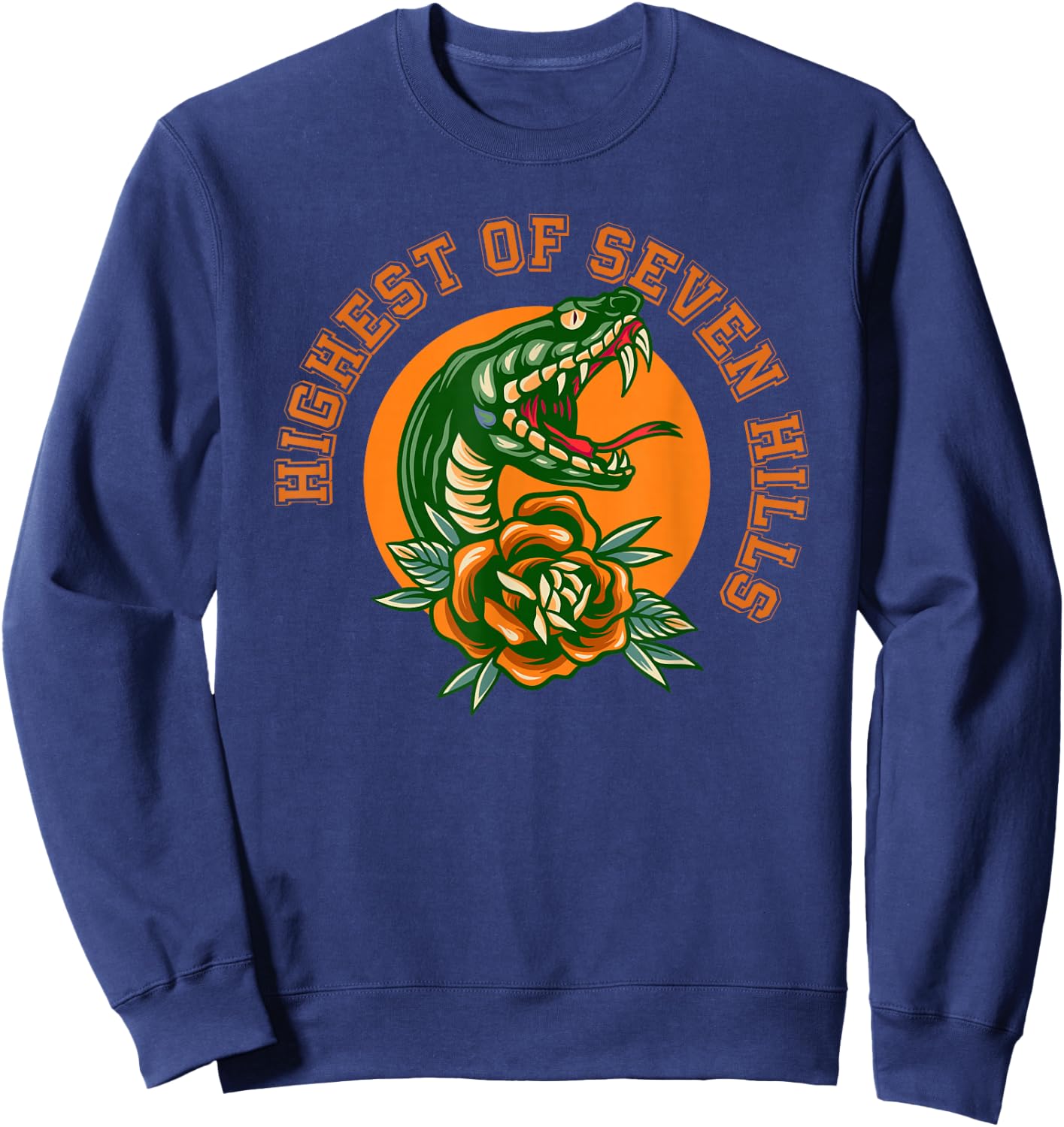 Highest of Seven Hills Rattler and Rose Sweatshirt - Sweatshirt | Navy
