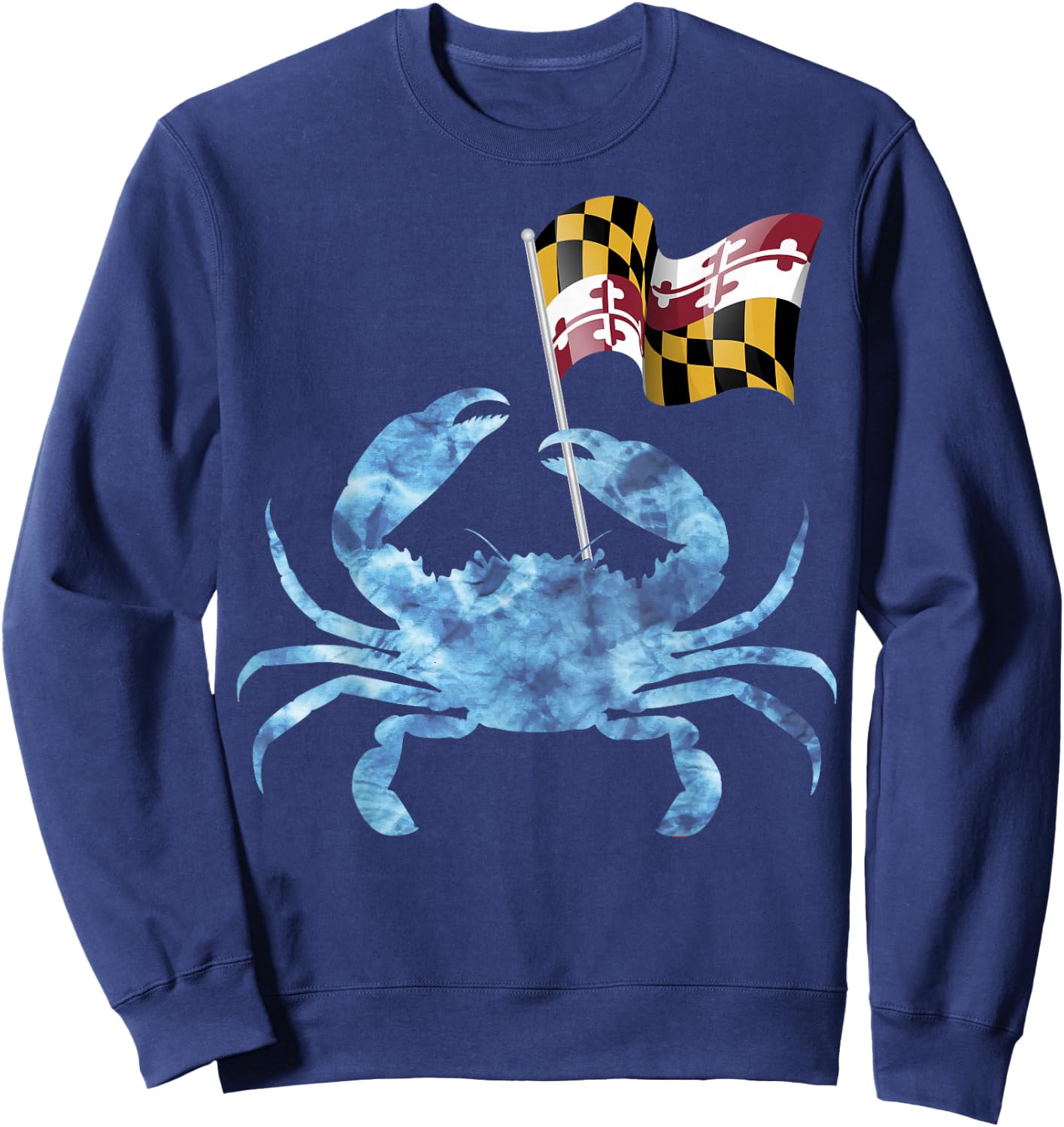 Maryland Blue Crab Flag of Maryland Family Vacation Camping Sweatshirt - Sweatshirt | Navy