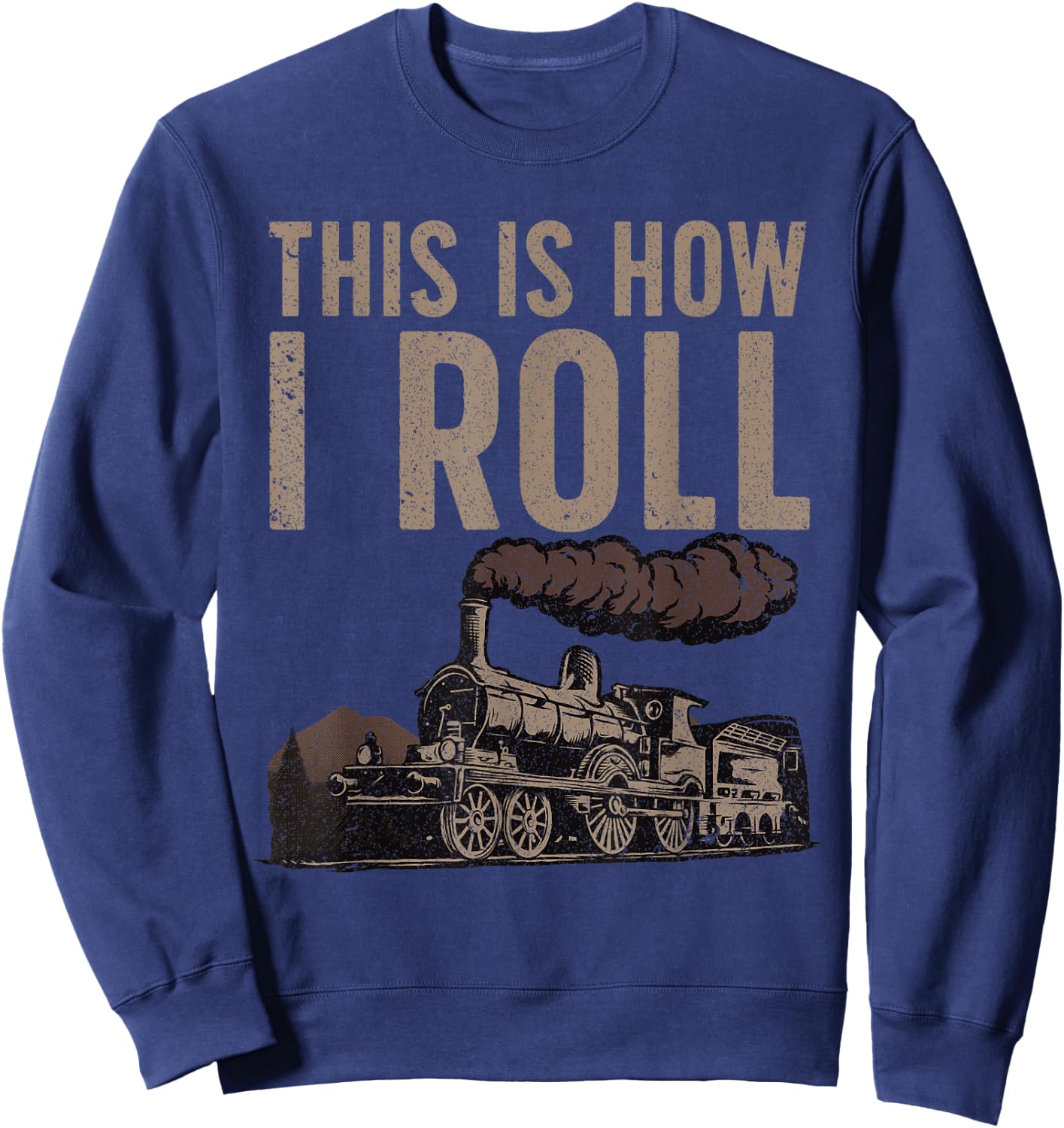 Cool Train Design Women Steam Locomotive Train Lover Sweatshirt - Sweatshirt | Navy