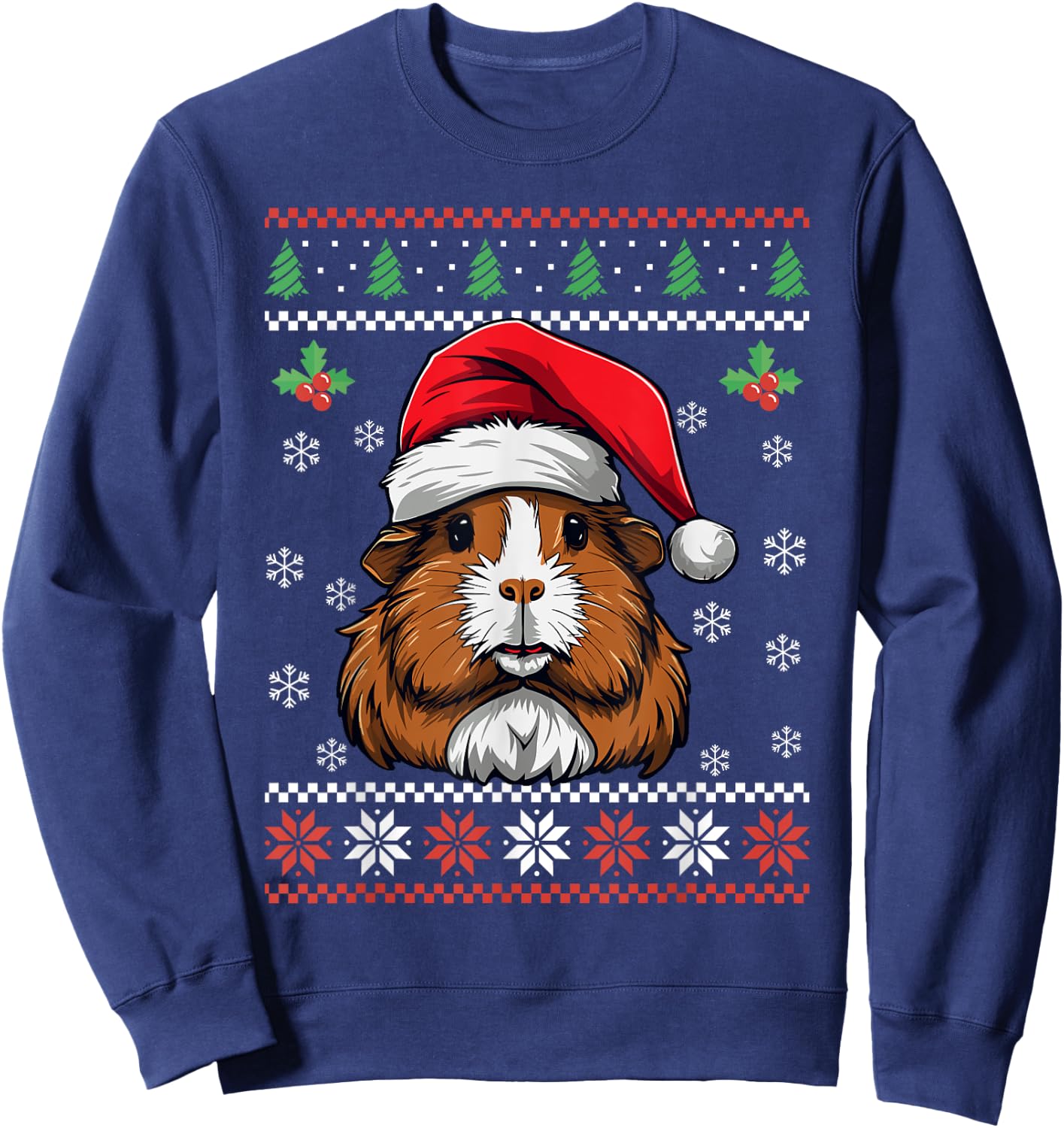 Guinea Pig Ugly Christmas Sweater Xmas for Adults Kids Sweatshirt - Sweatshirt | Navy