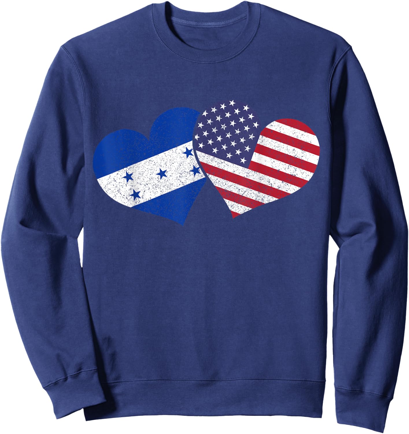 Honduras USA American Honduran Flag Pride Heritage Patriotic Sweatshirt - Sweatshirt | Navy