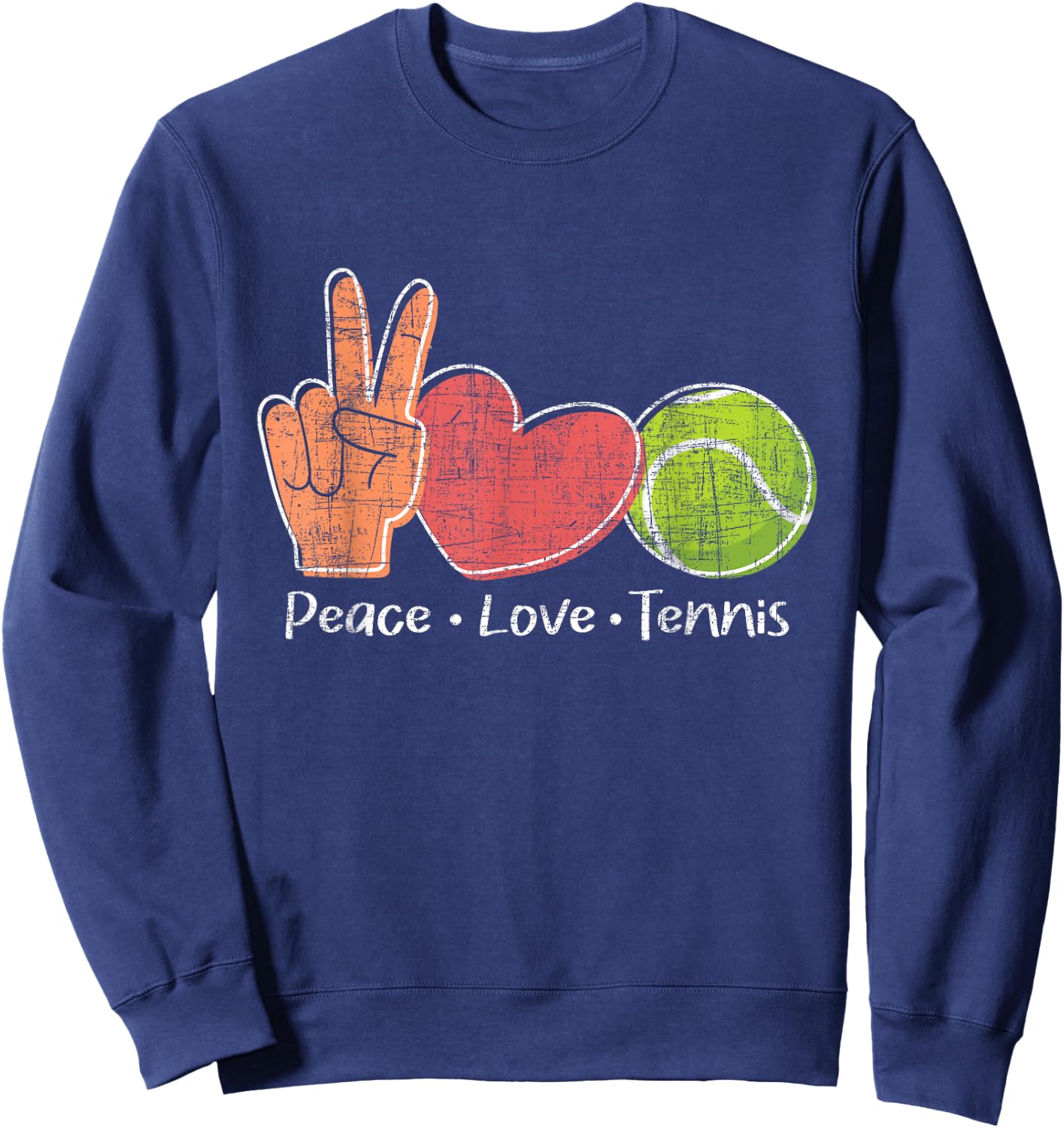 Peace Love Tennis - Tournament Player Sweatshirt - Sweatshirt | Navy