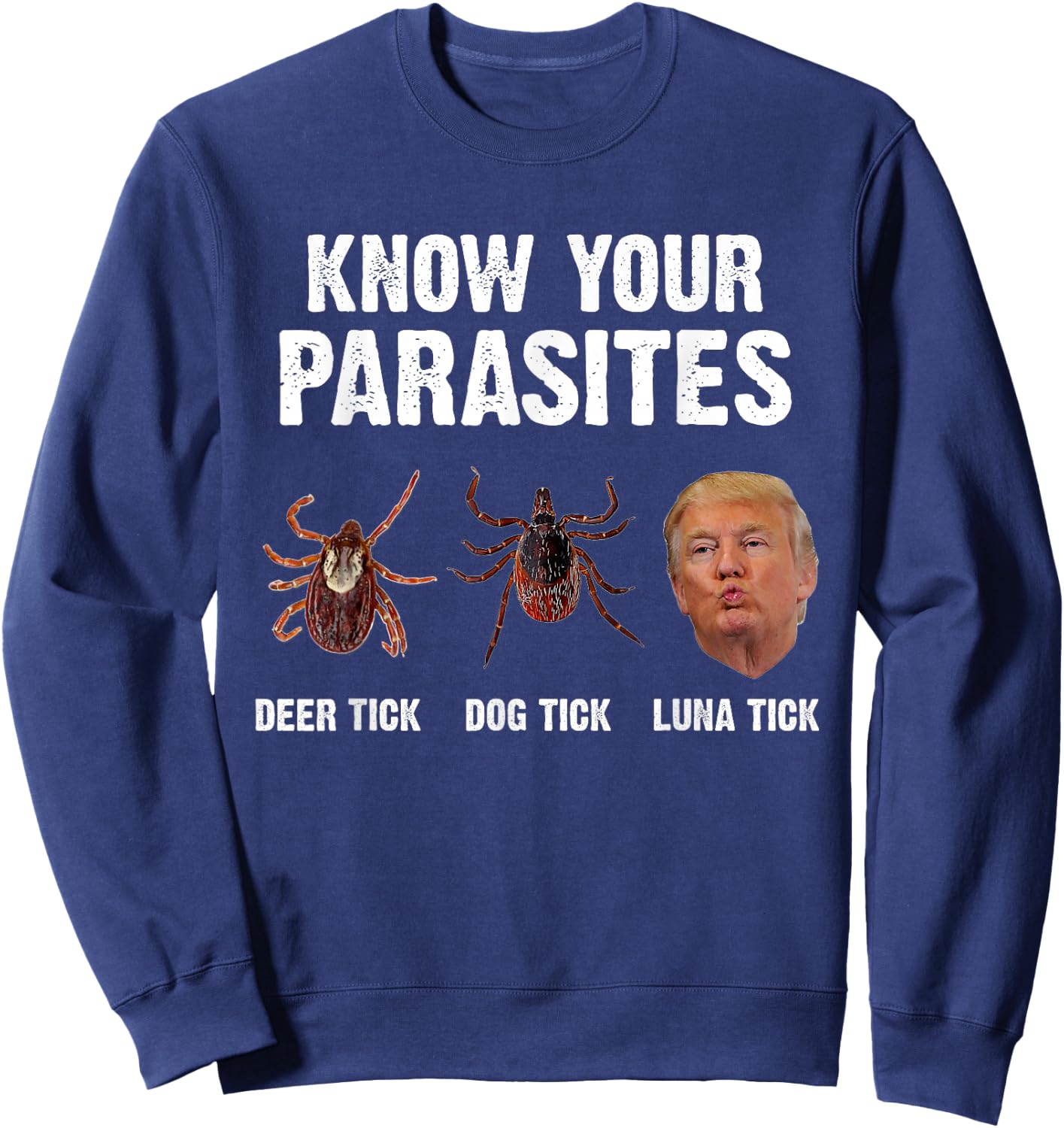 Know your parasites - Funny Anti Trump Sweatshirt - Sweatshirt | Navy