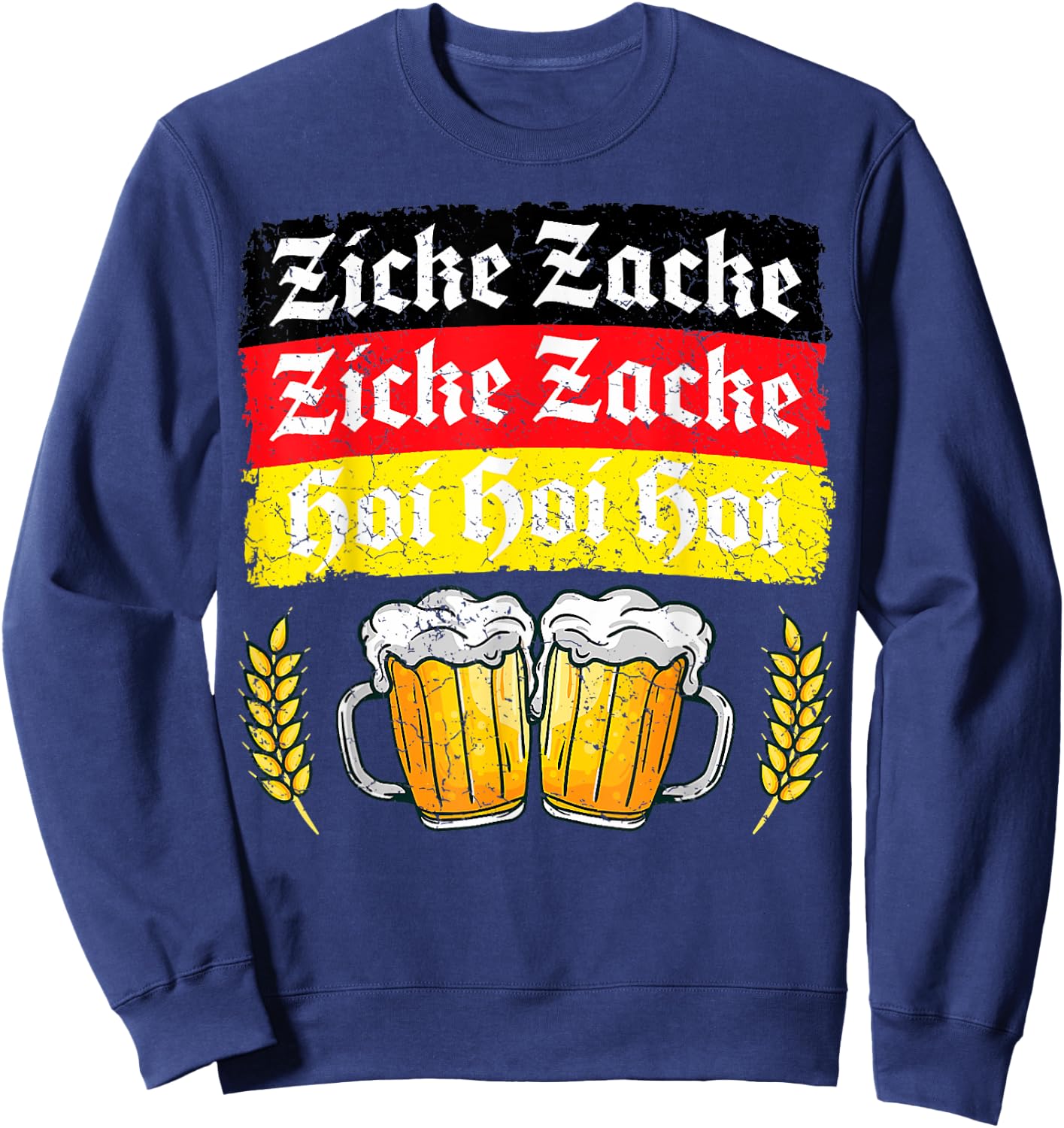 Ziche Zache Oktoberfest Germany Flag Prost German Sweatshirt - Sweatshirt | Navy