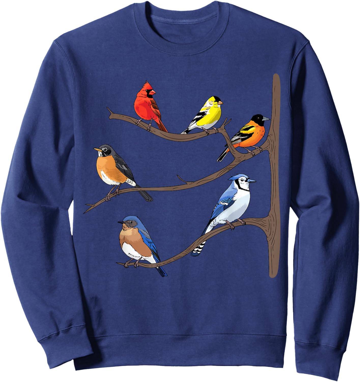 Birds On A Branch Birding Bird-Watching Birder Bird Watcher Sweatshirt - Sweatshirt | Navy