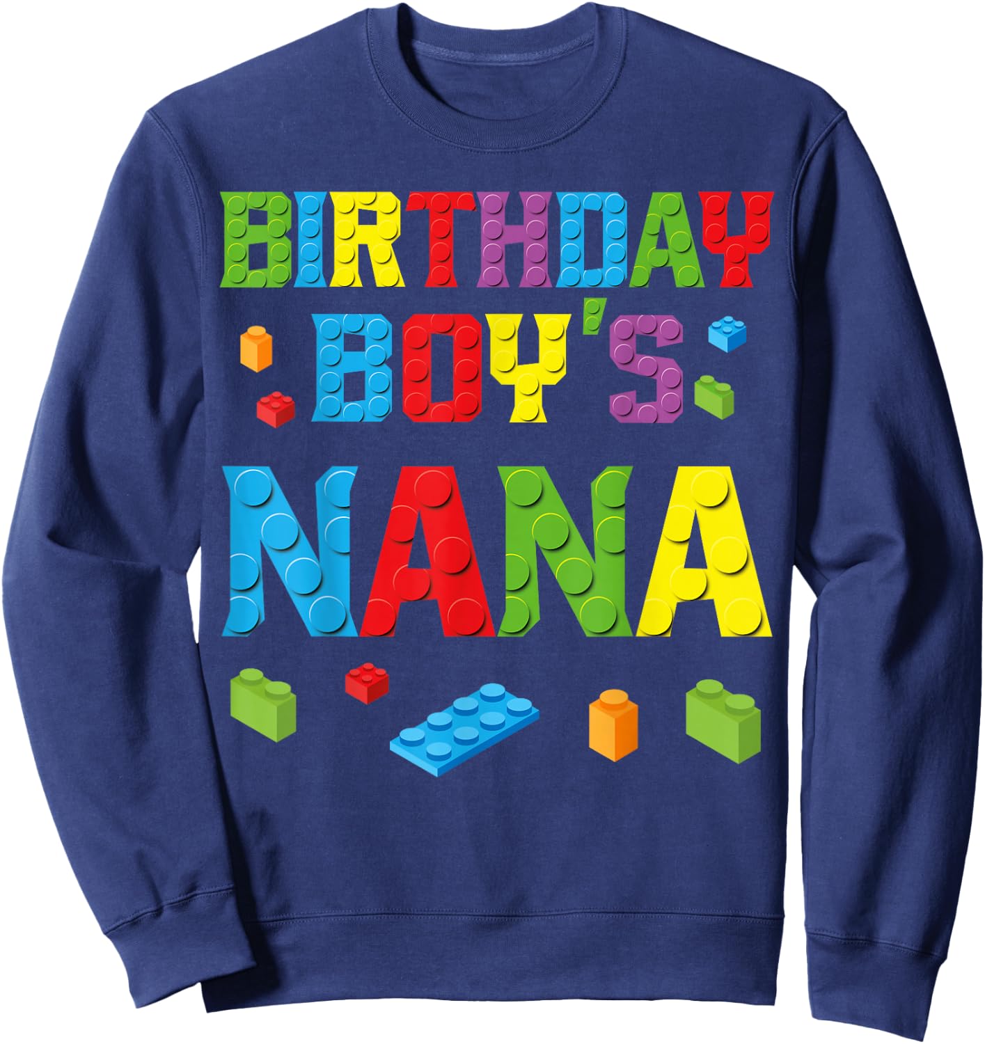 Master Builder Birthday Boy's Nana Building Bricks Blocks Sweatshirt - Sweatshirt | Navy