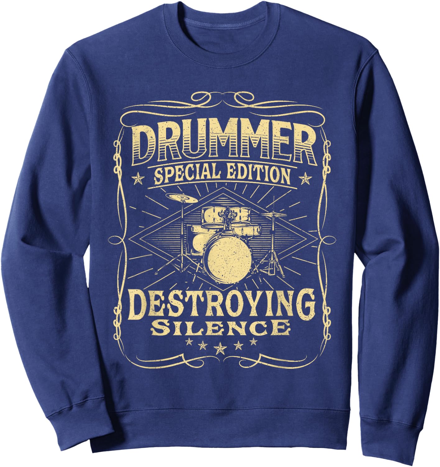 Drummer Special Edition Destroying Silence - Drumming Lover Sweatshirt - Sweatshirt | Navy