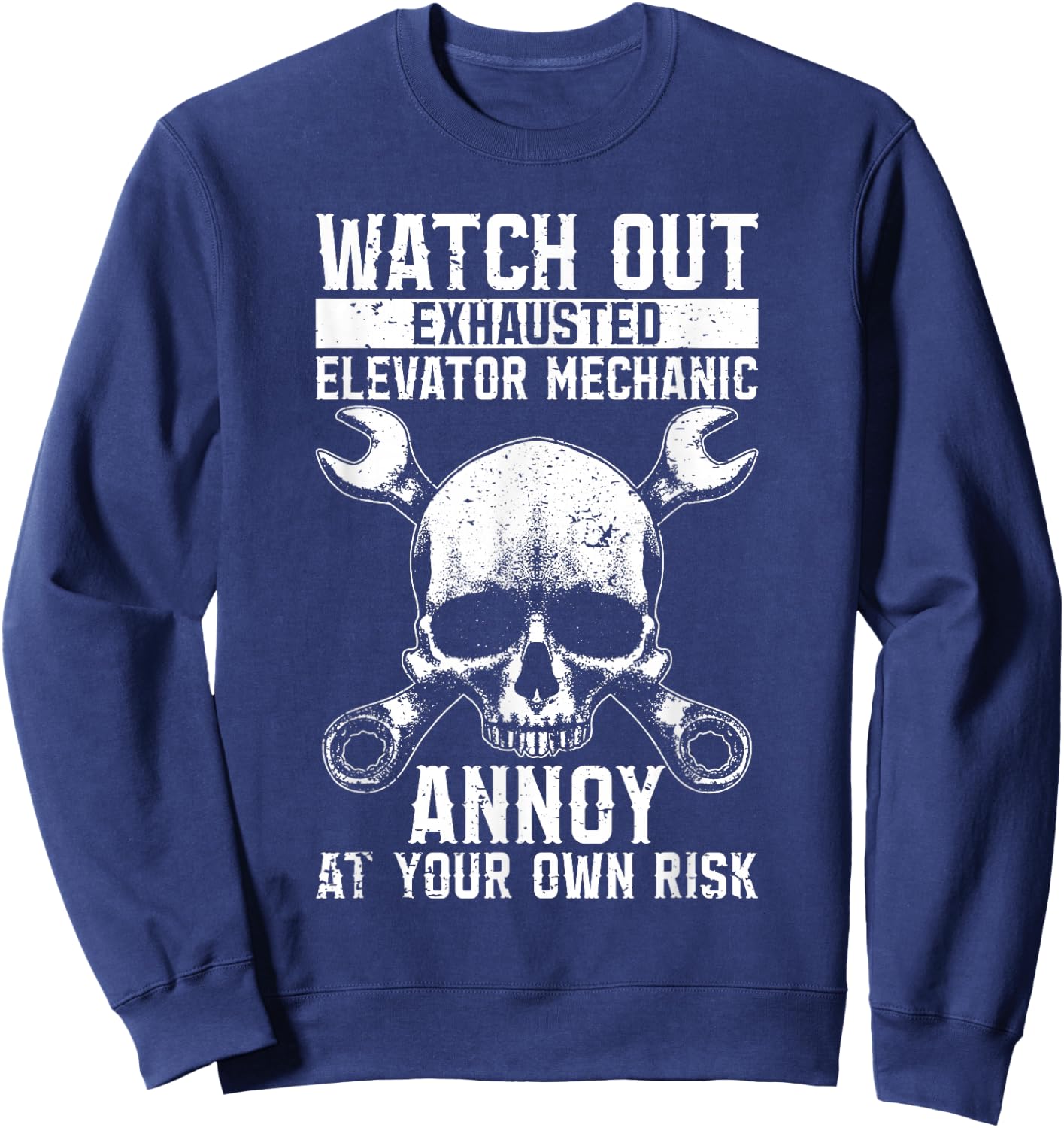 Exhausted Elevator Mechanic Technician Engineer Elevators Sweatshirt - Sweatshirt | Navy