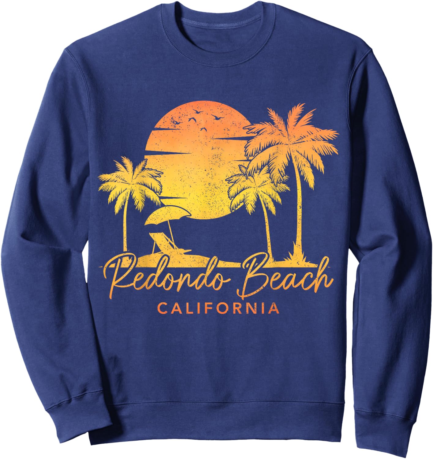 Redondo Beach California CA Surfer Vintage Style Retro Sweatshirt - Sweatshirt | Navy