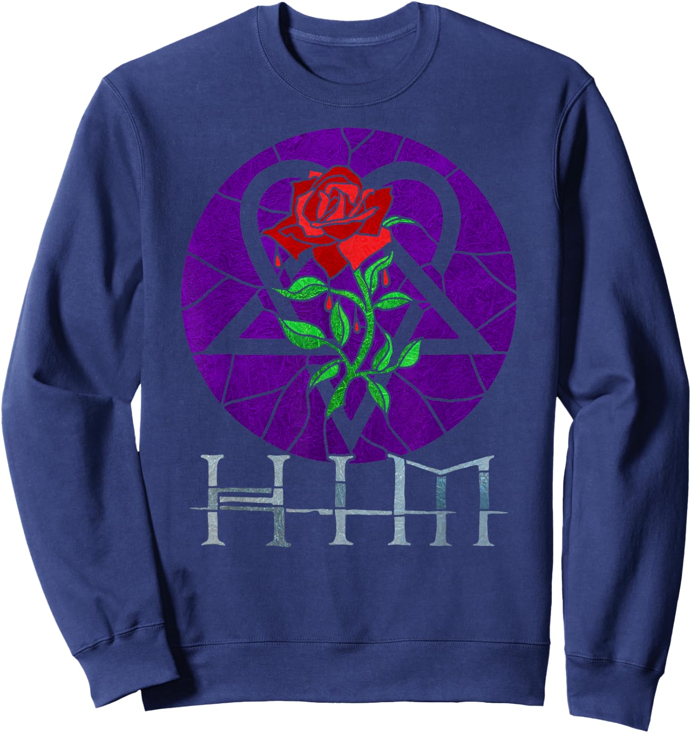 Ville Valo – HIM Stained Glass Sweatshirt - Sweatshirt | Navy
