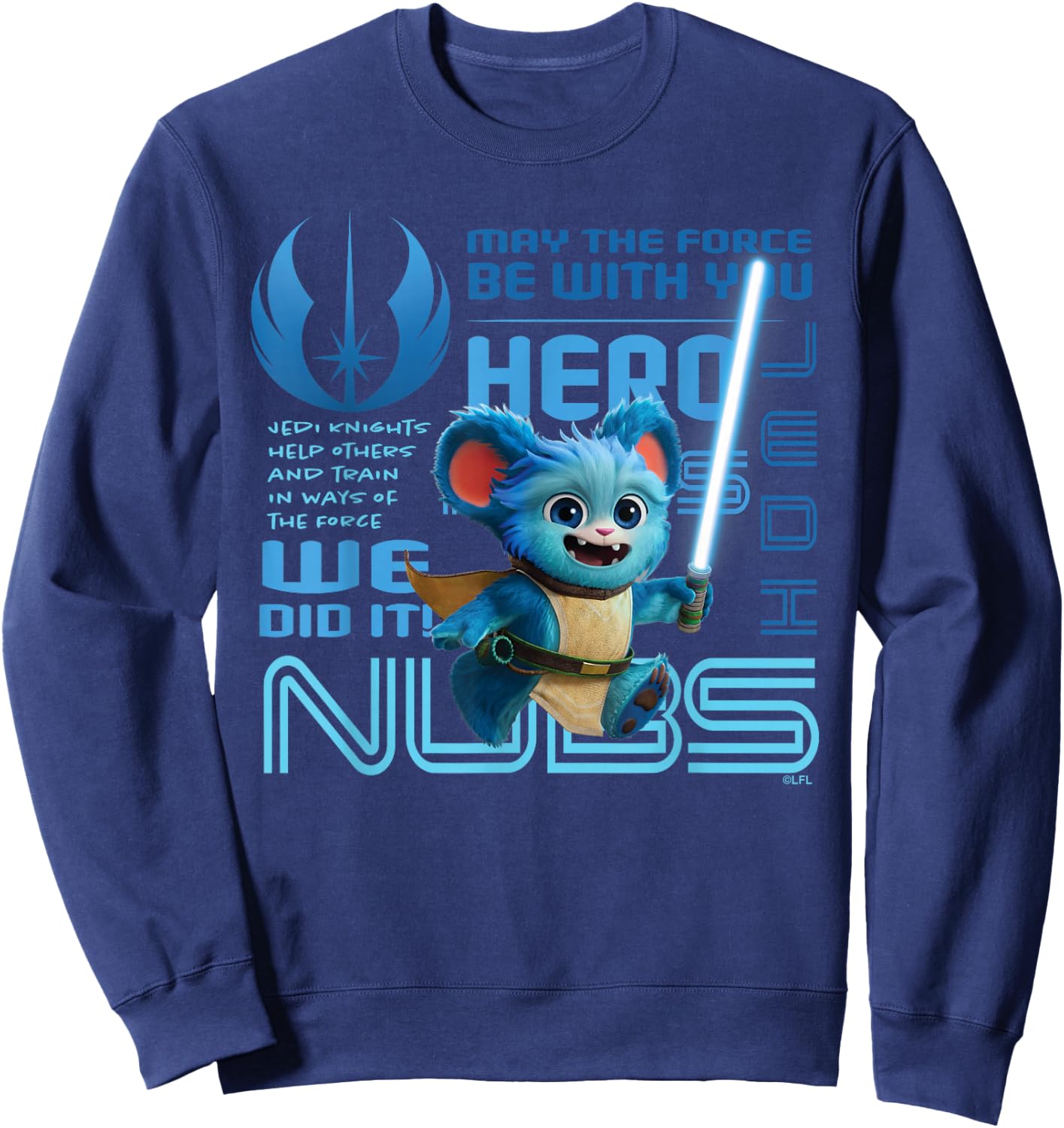 Star Wars Young Jedi Adventures Nubs Jedi Hero & Lightsaber Sweatshirt - Sweatshirt | Navy