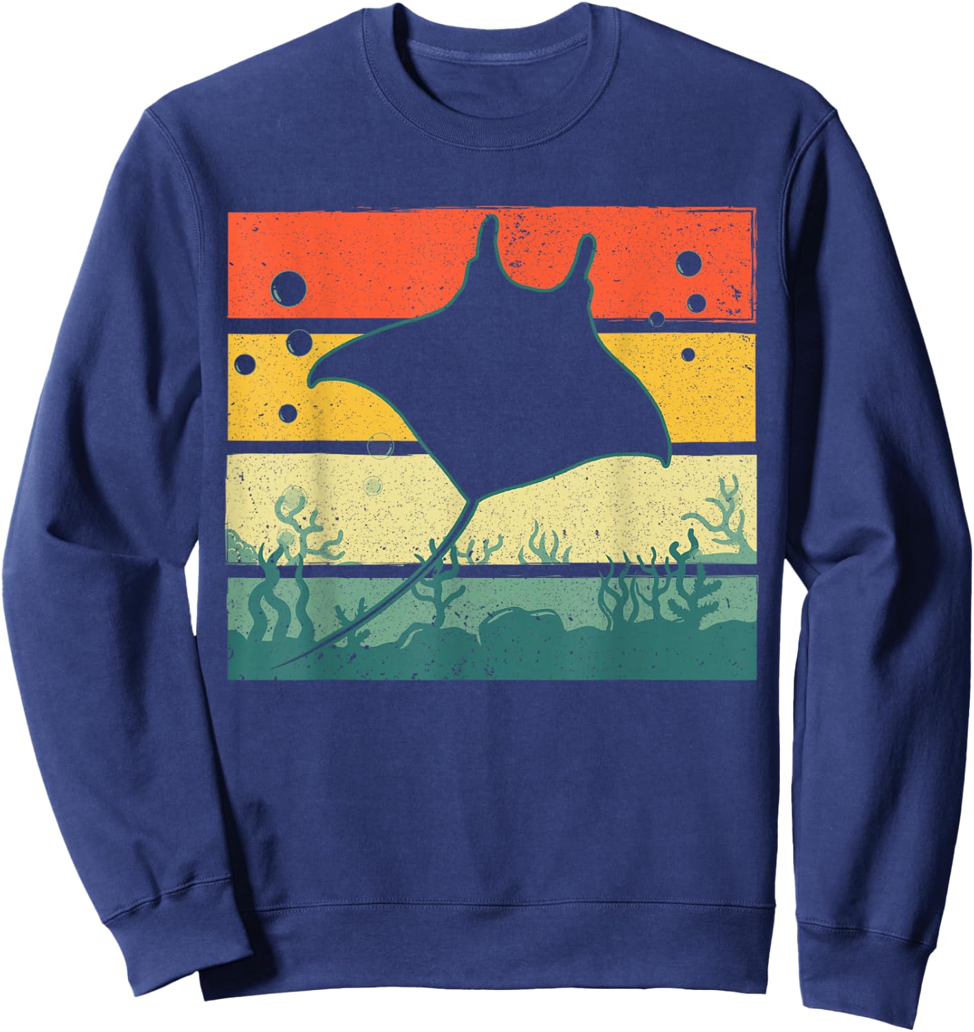Funny Stingray Design Women Kids Ocean Animal Lovers Sweatshirt - Sweatshirt | Navy