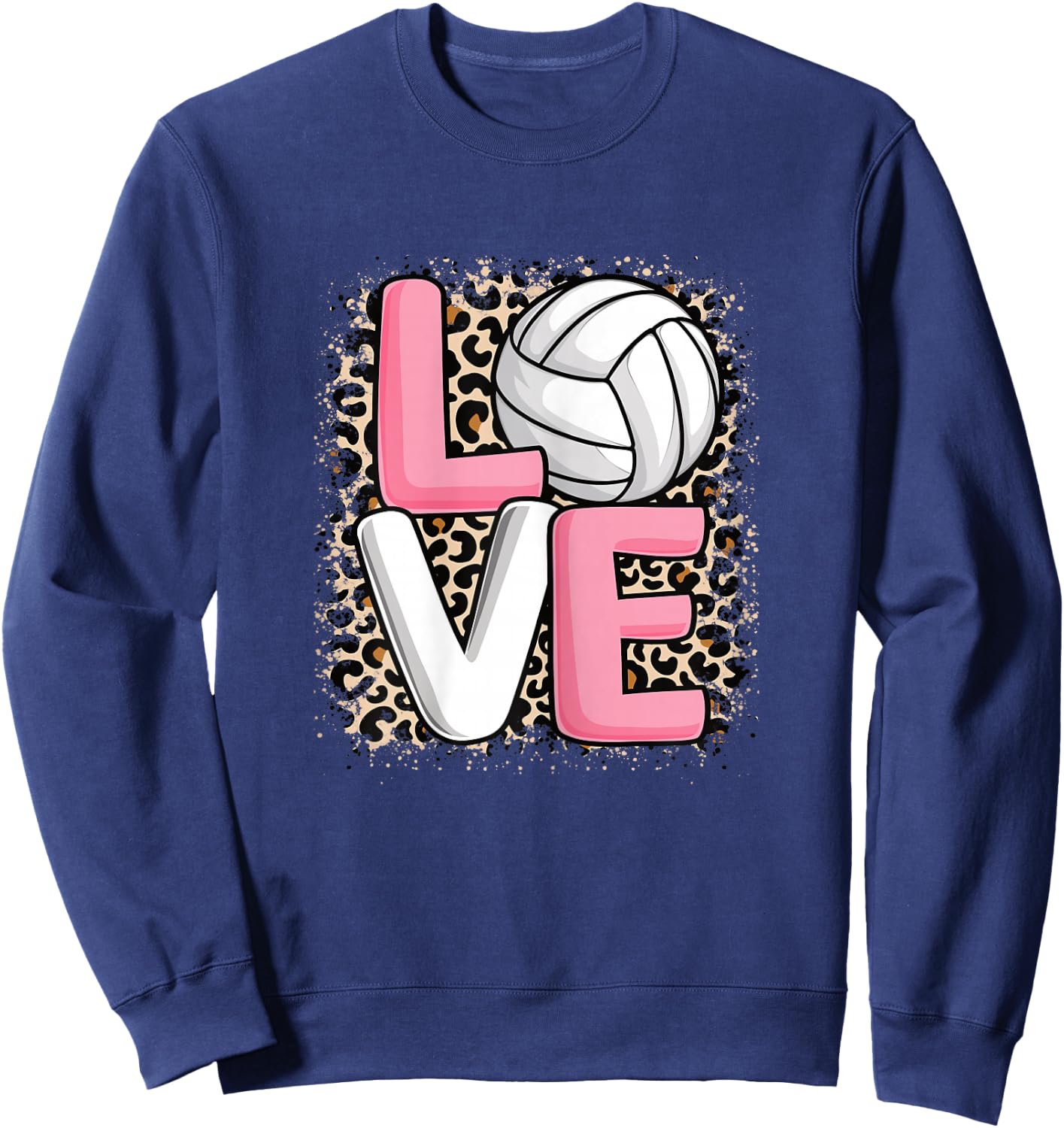 Love Volleyball Cute Volleyball Player Women Girls Sweatshirt - Sweatshirt | Navy
