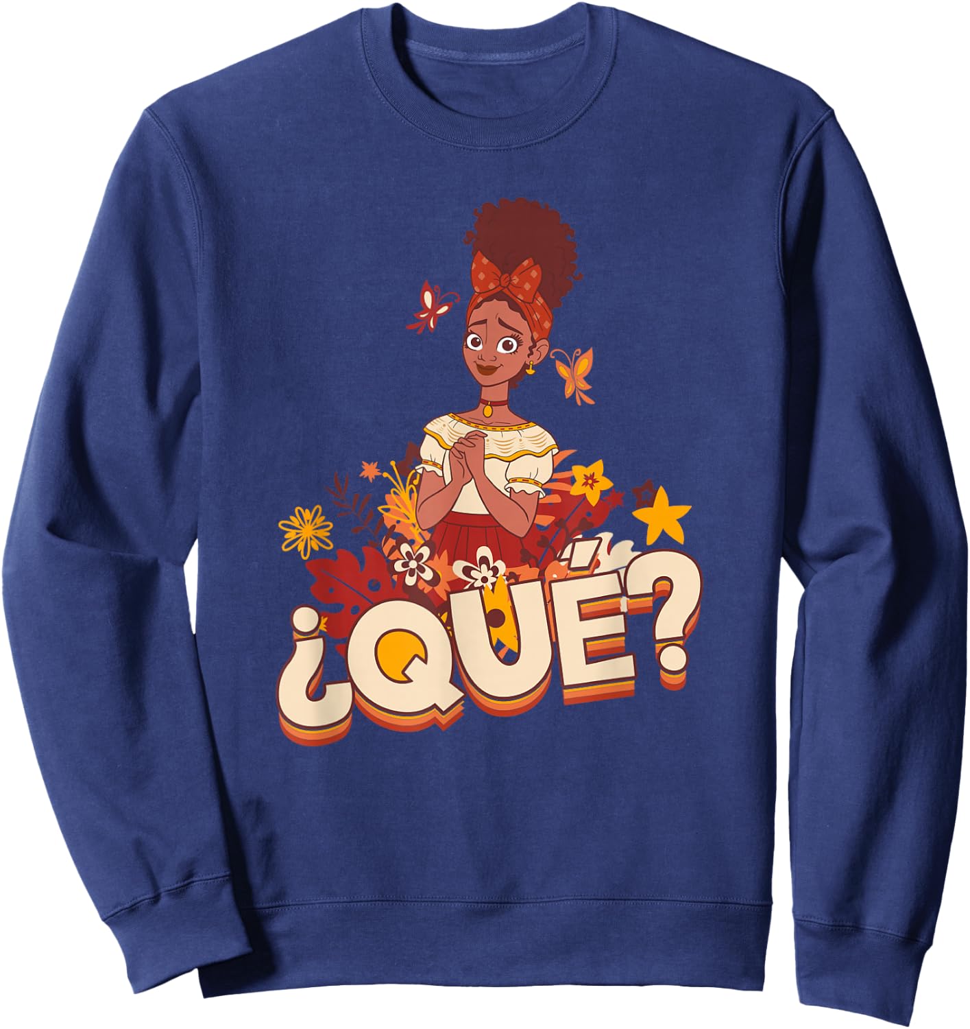 Disney Encanto Dolores Que Floral Butterflies Sweatshirt - Sweatshirt | Navy