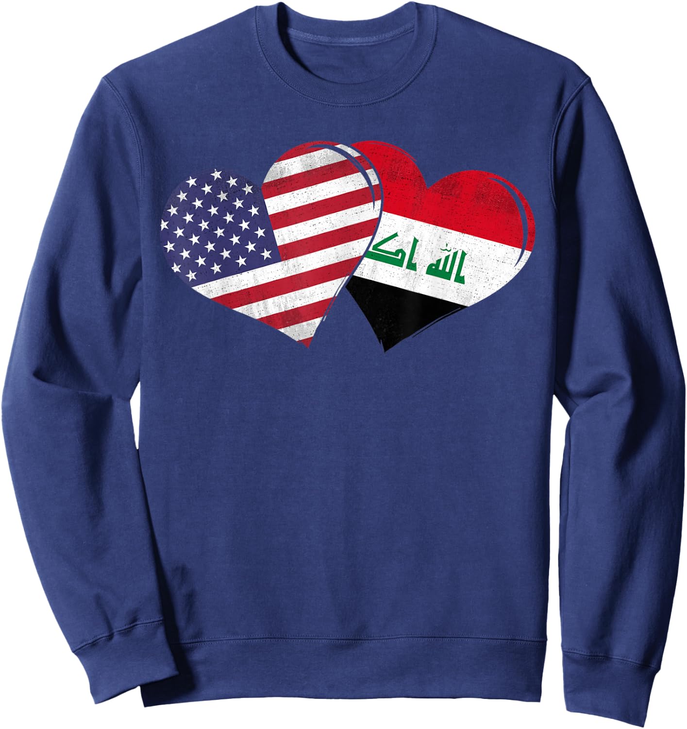 Vintage Iraq - American Flag Heart For Iraqi Sweatshirt - Sweatshirt | Navy