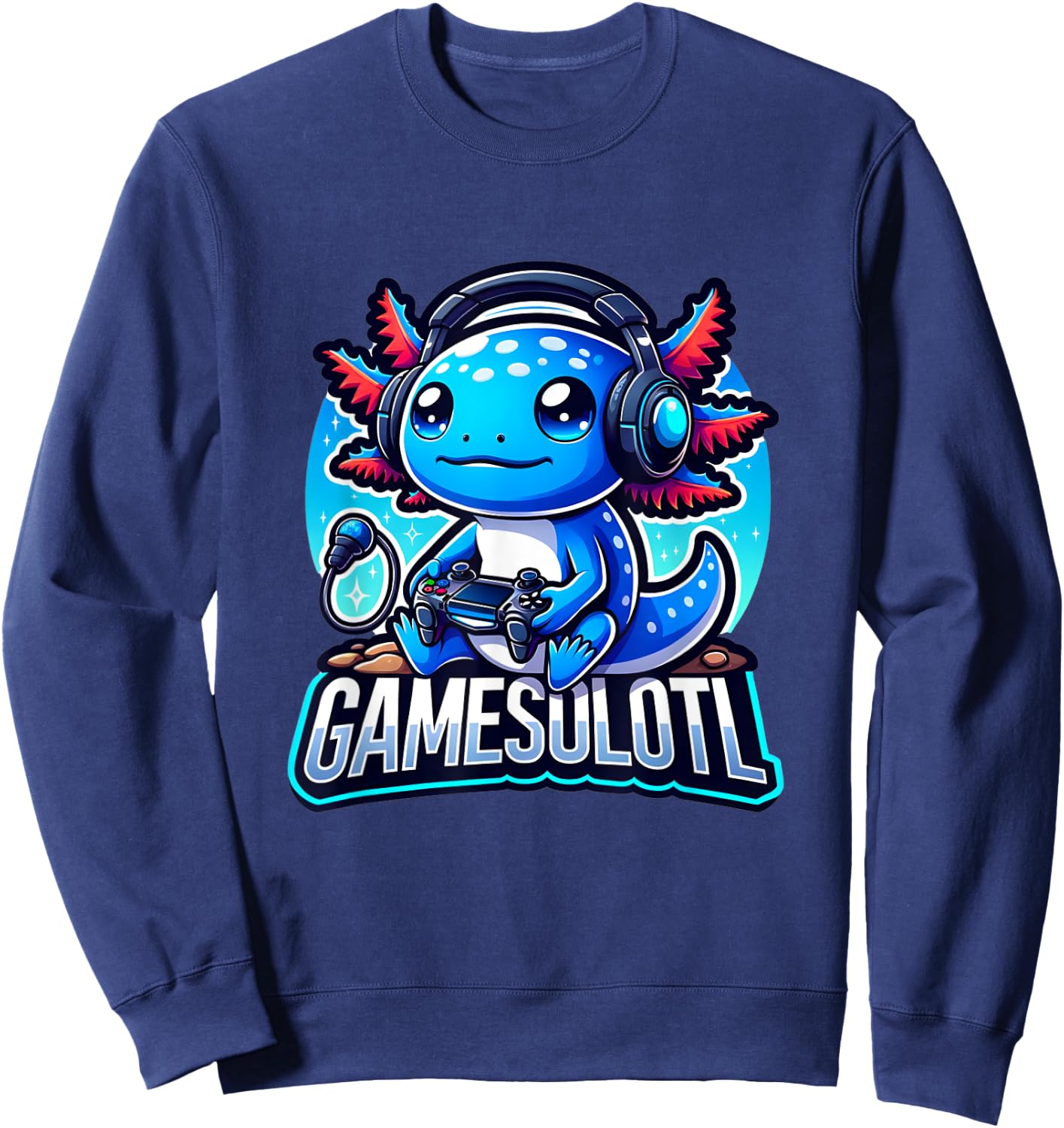 Gamesolotl Axolotl Gamer kawaii Anime kids Sweatshirt - Sweatshirt | Navy